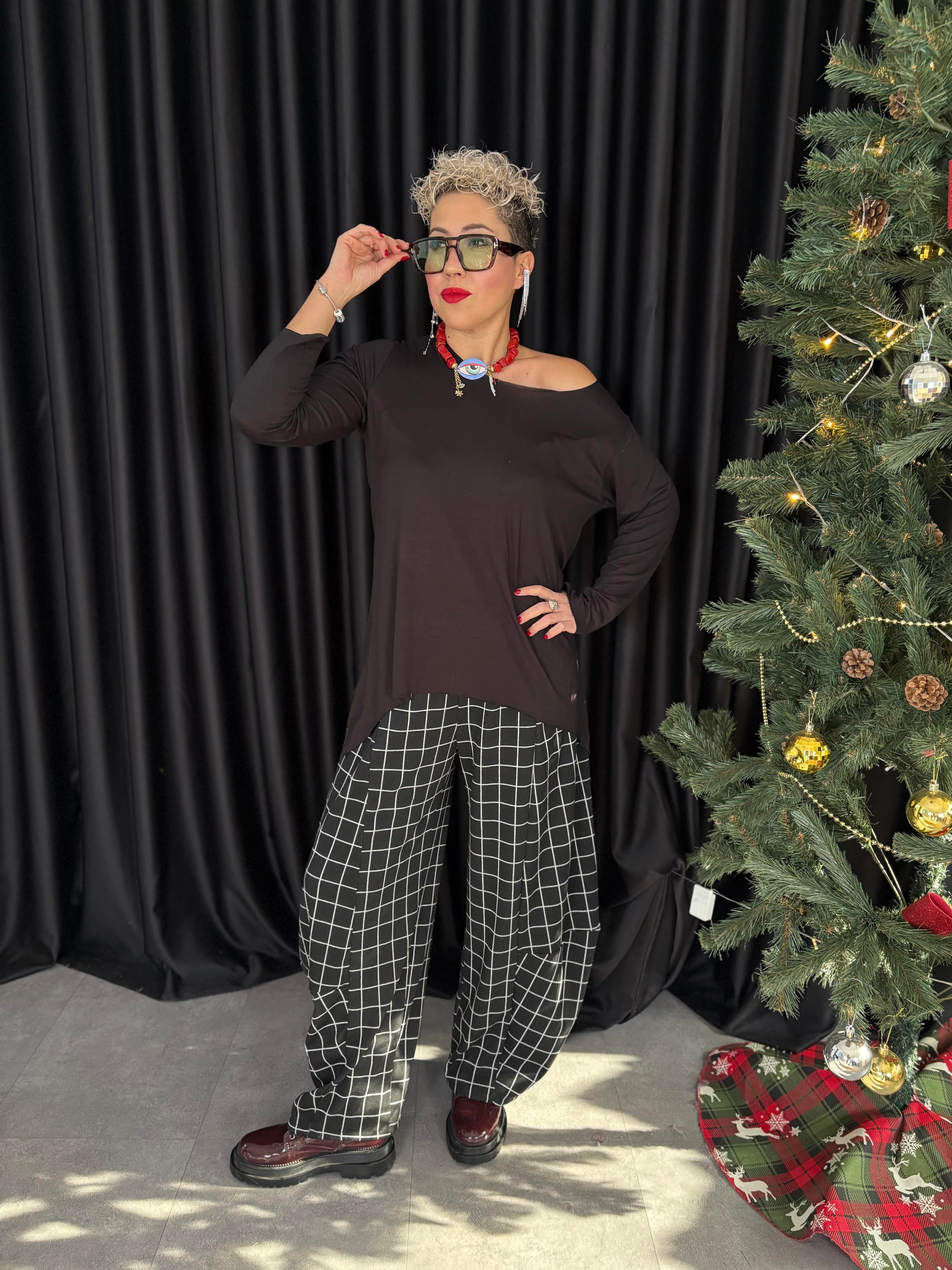 Siyah Triko Şalvar Pantolon