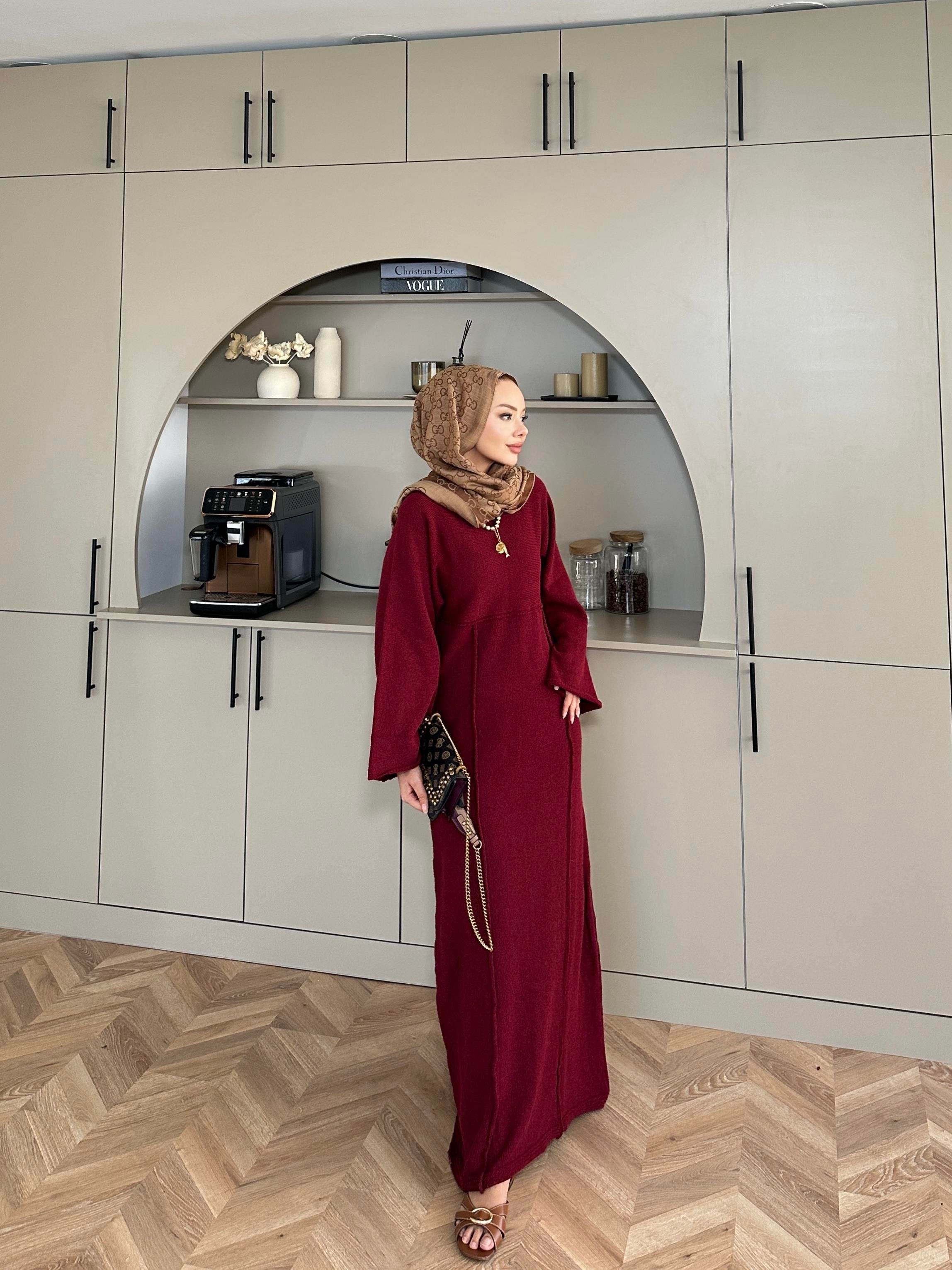 Afra İplik Elbise Bordo