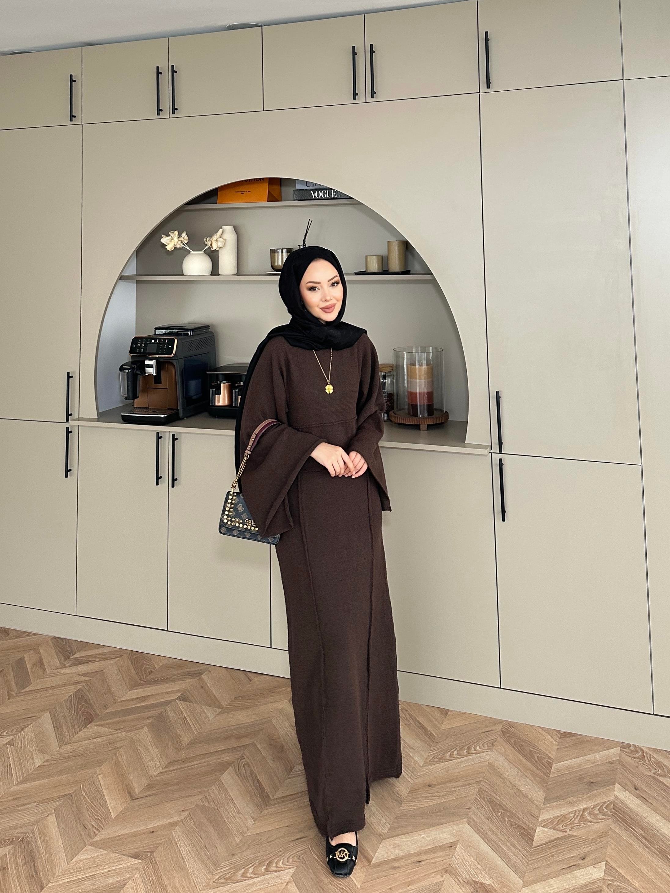 Afra İplik Elbise Kahverengi