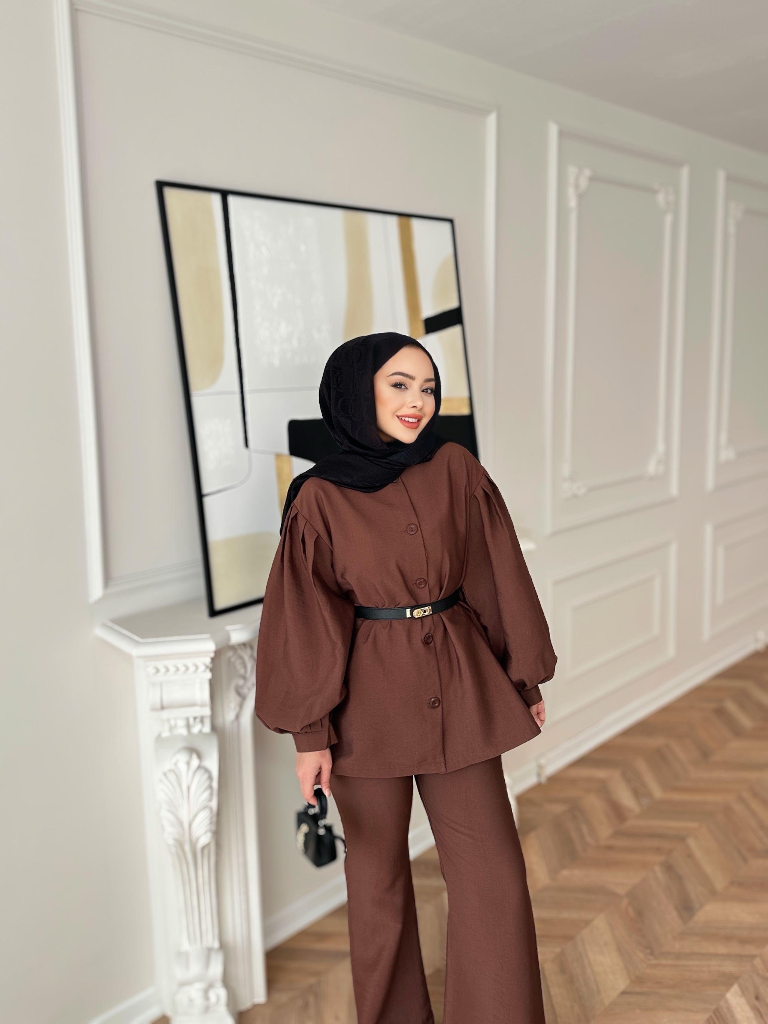 Alesa Pantolonlu Takım Acı Kahve