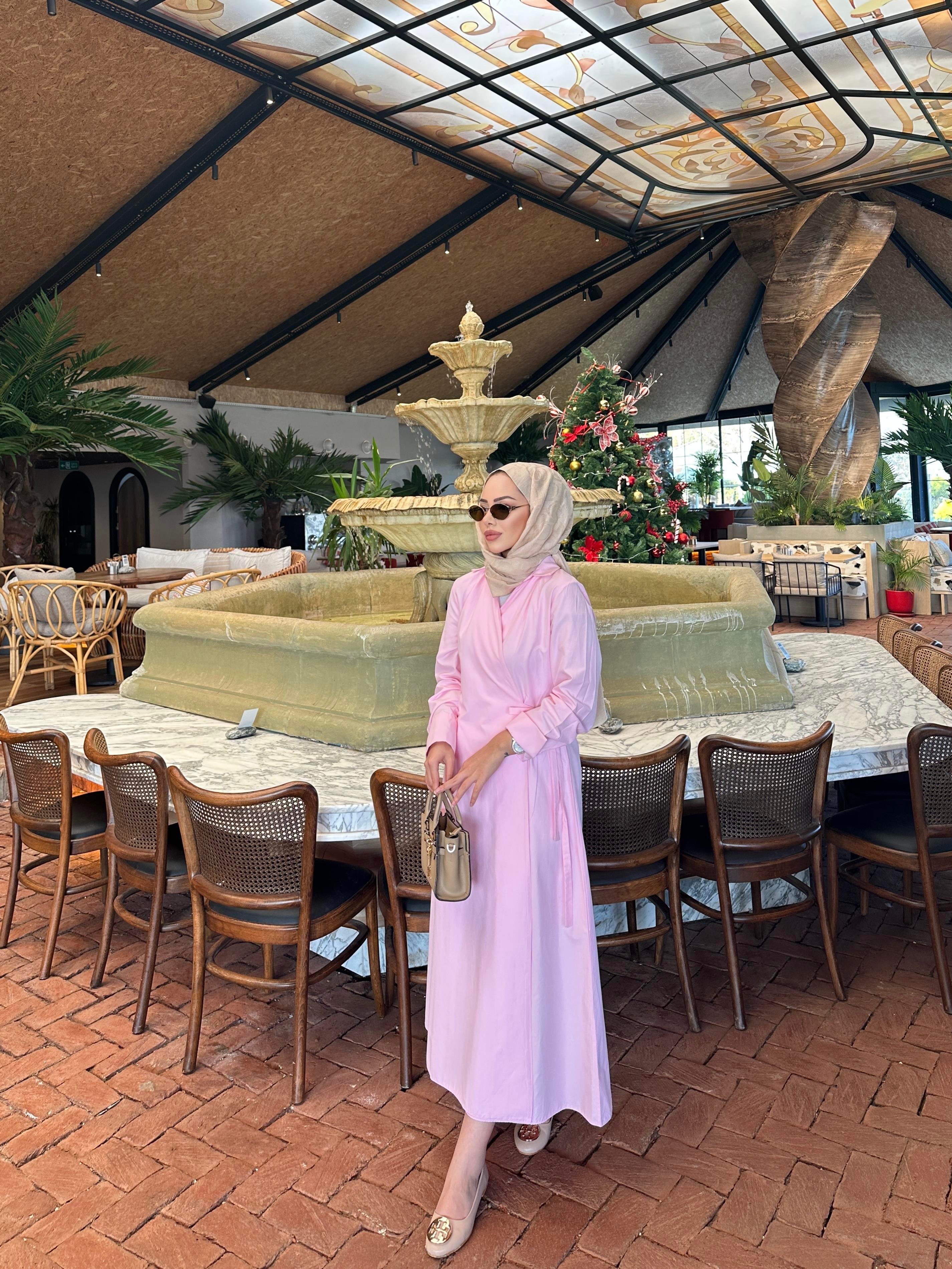 Alvina Yandan Bağlamalı Elbise Pembe