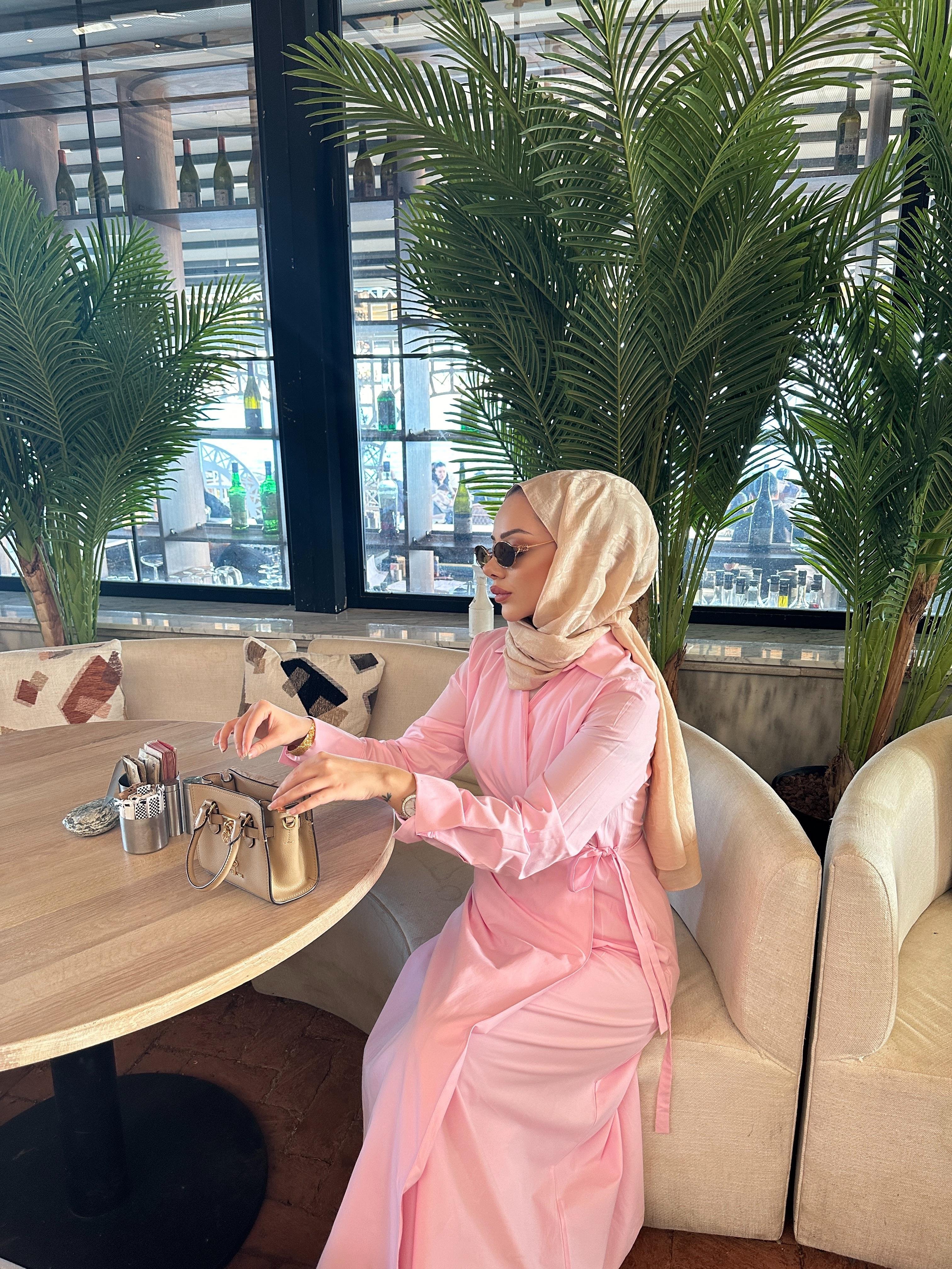 Alvina Yandan Bağlamalı Elbise Pembe