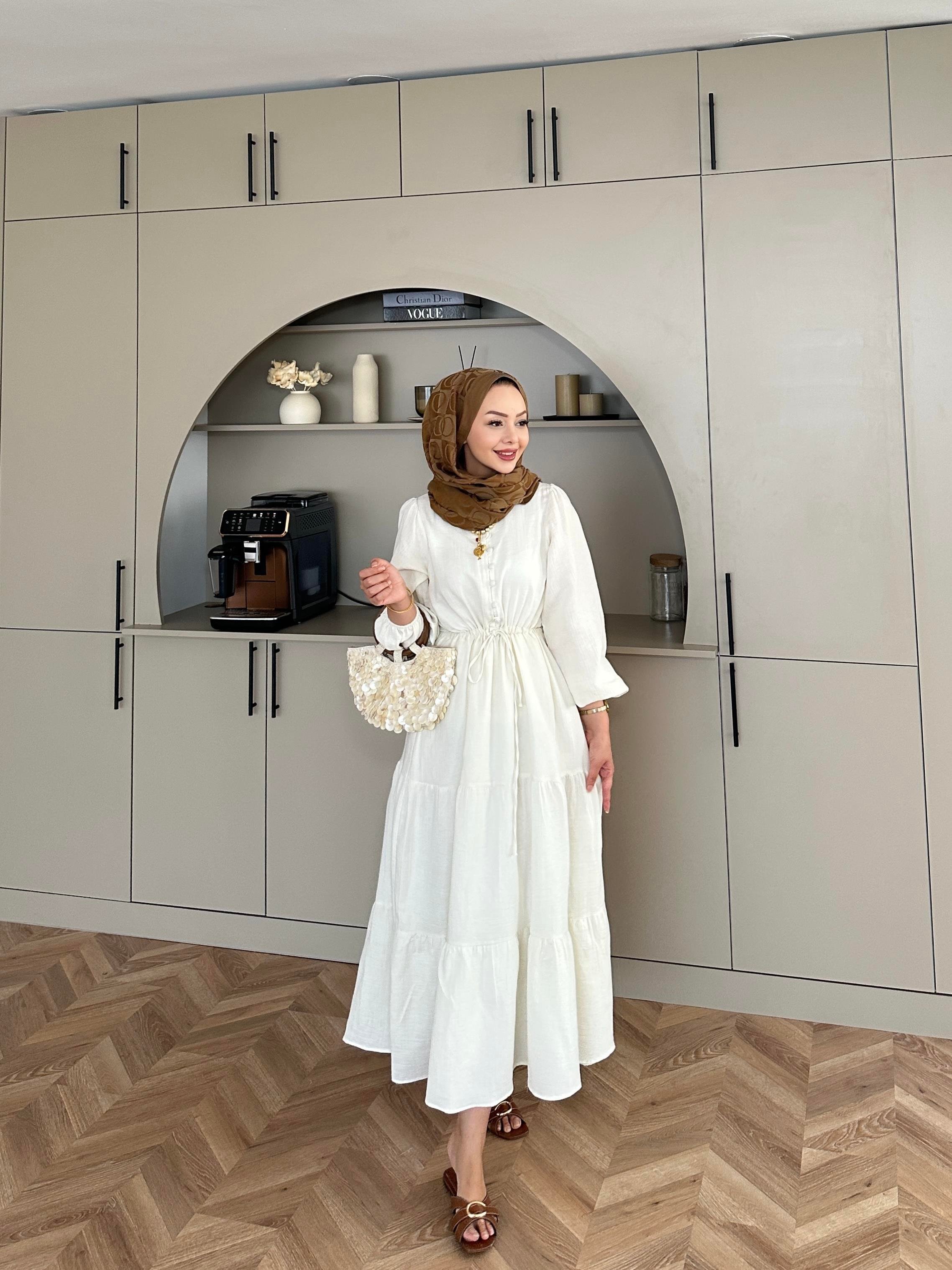 Alya Müslin Elbise Kahve