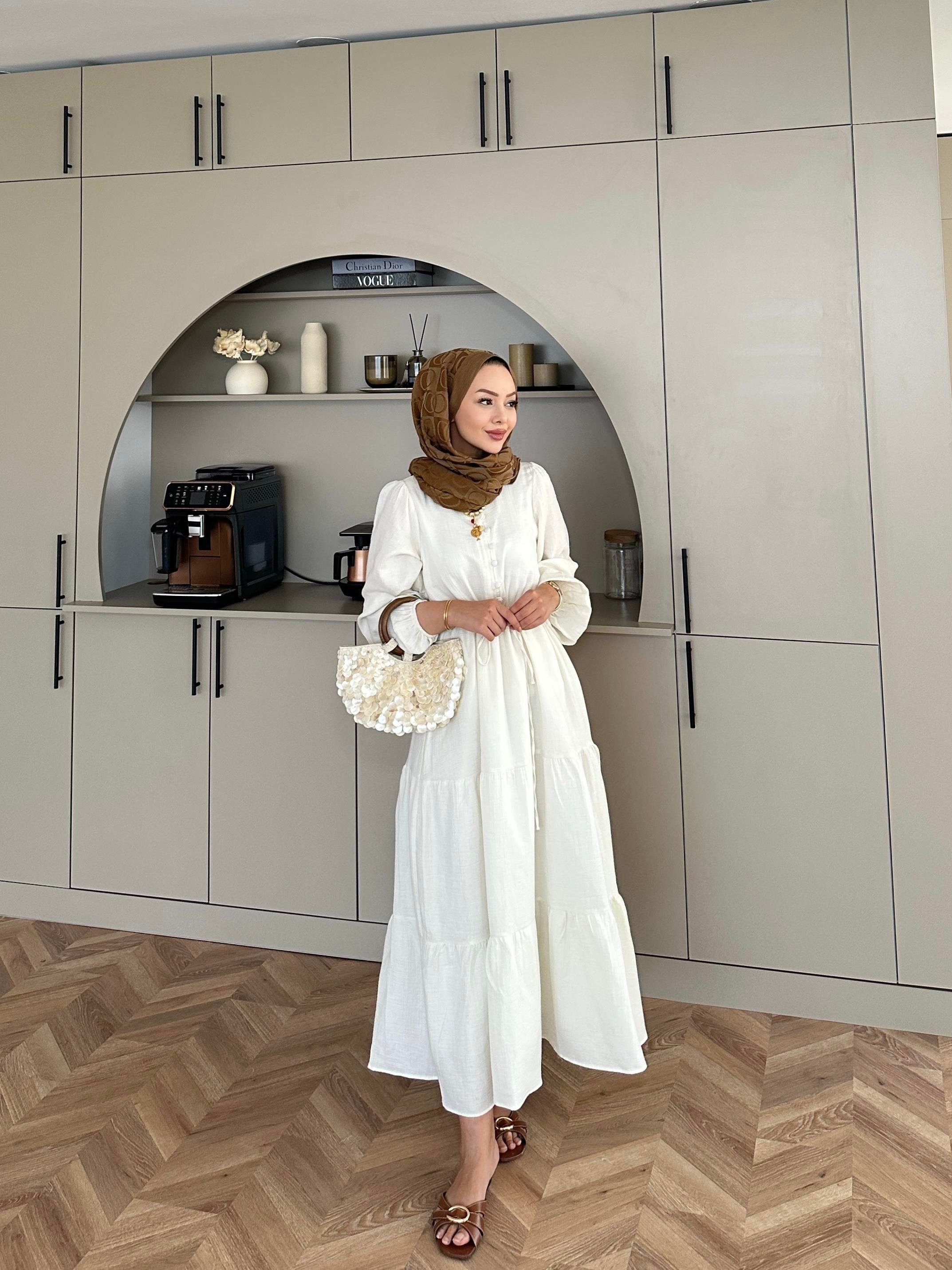 Alya Müslin Elbise Kahve