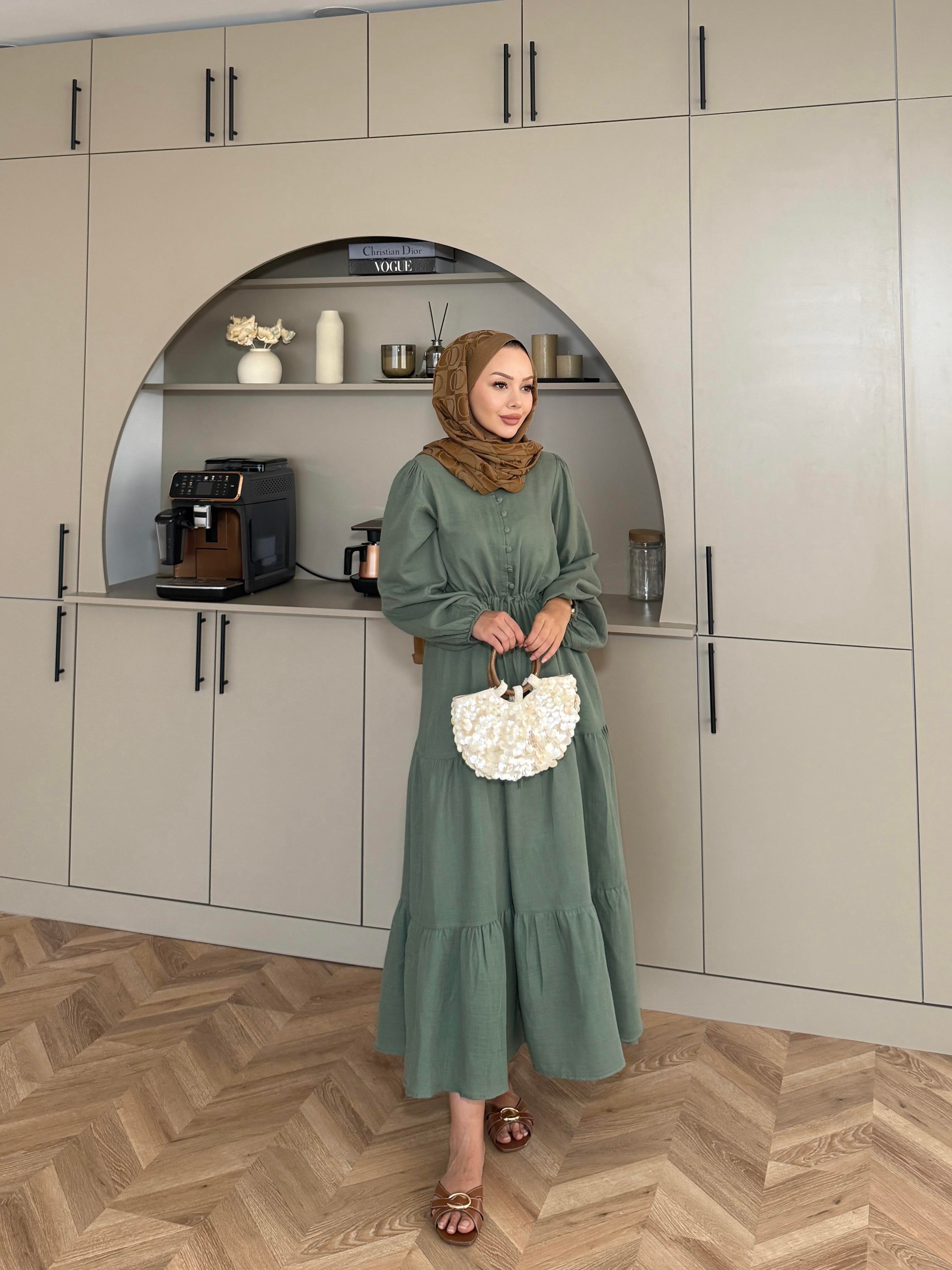 Alya Müslin Elbise Haki