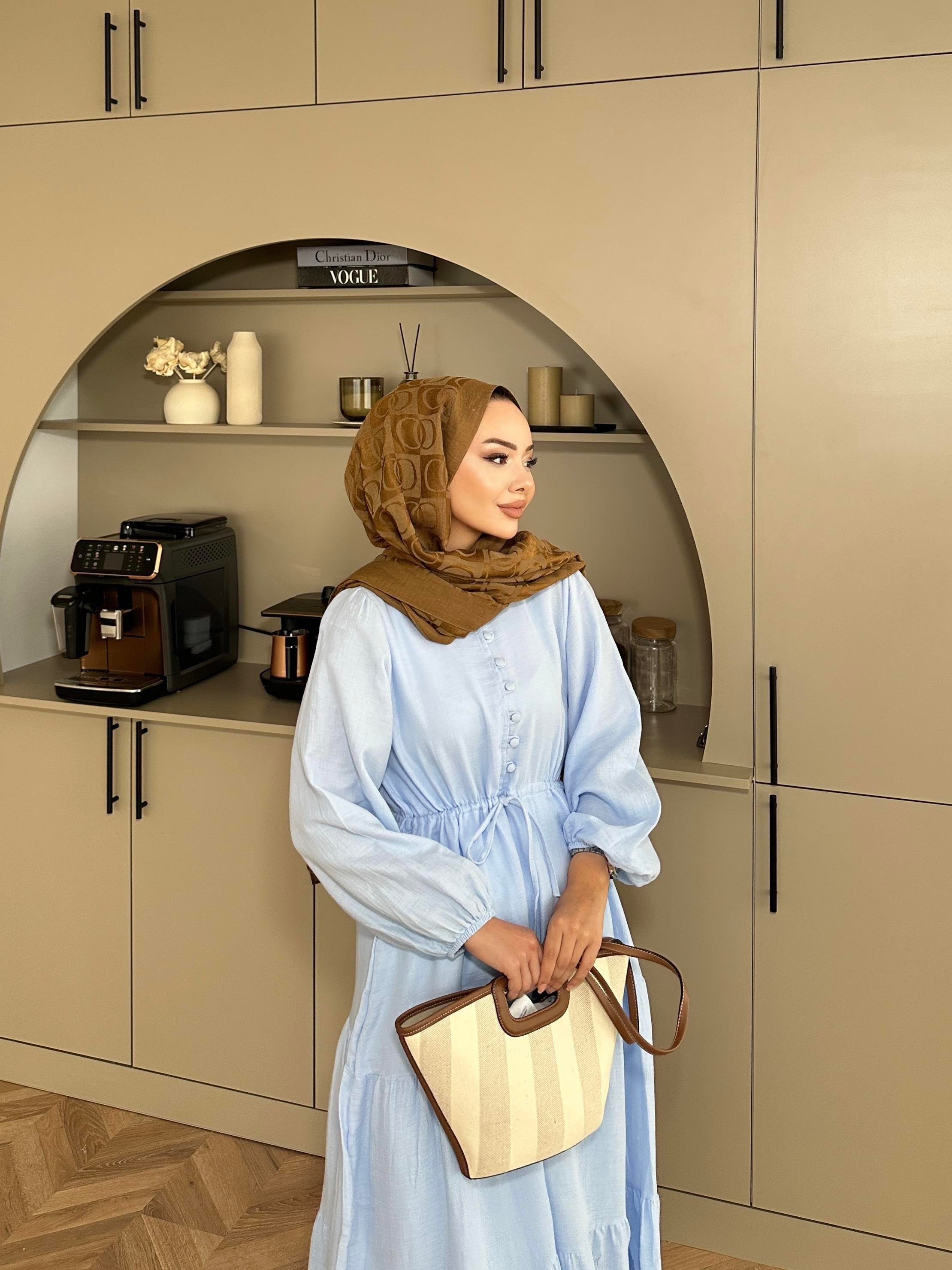 Alya Müslin Elbise Mavi