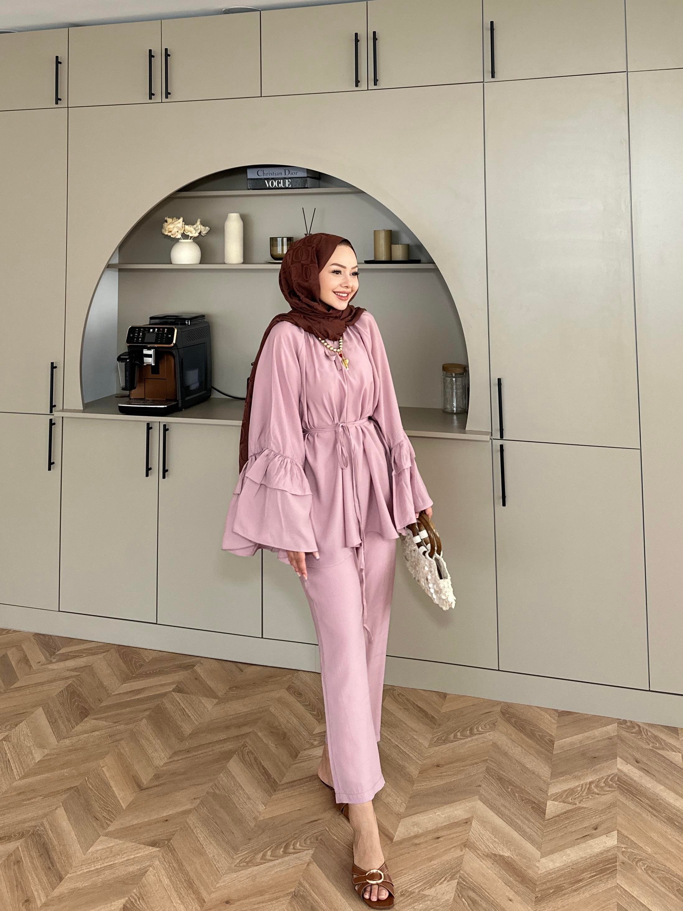 Amaris Pantolonlu Takım Gül Kurusu