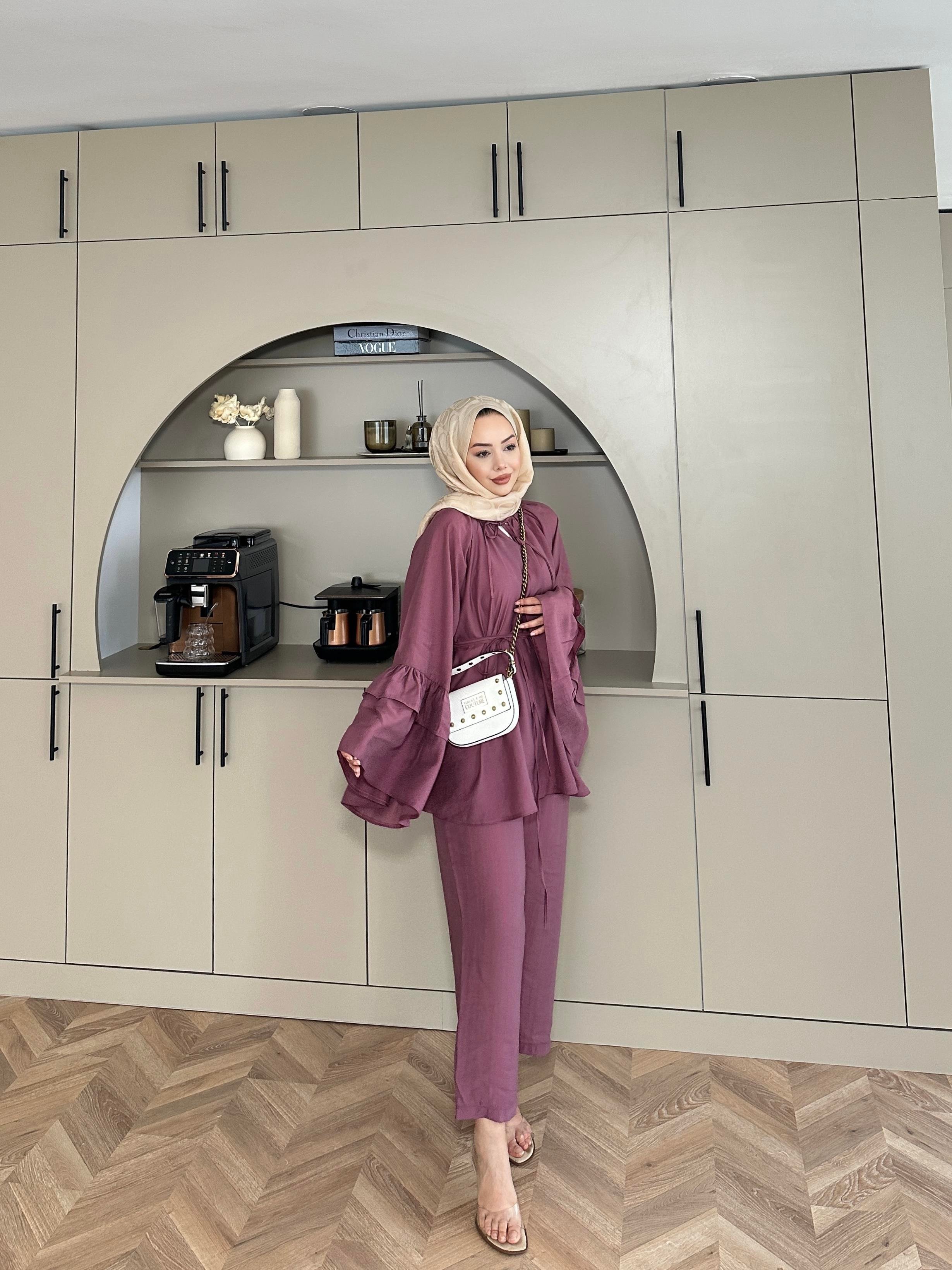 Amaris Pantolonlu Takım Mürdüm