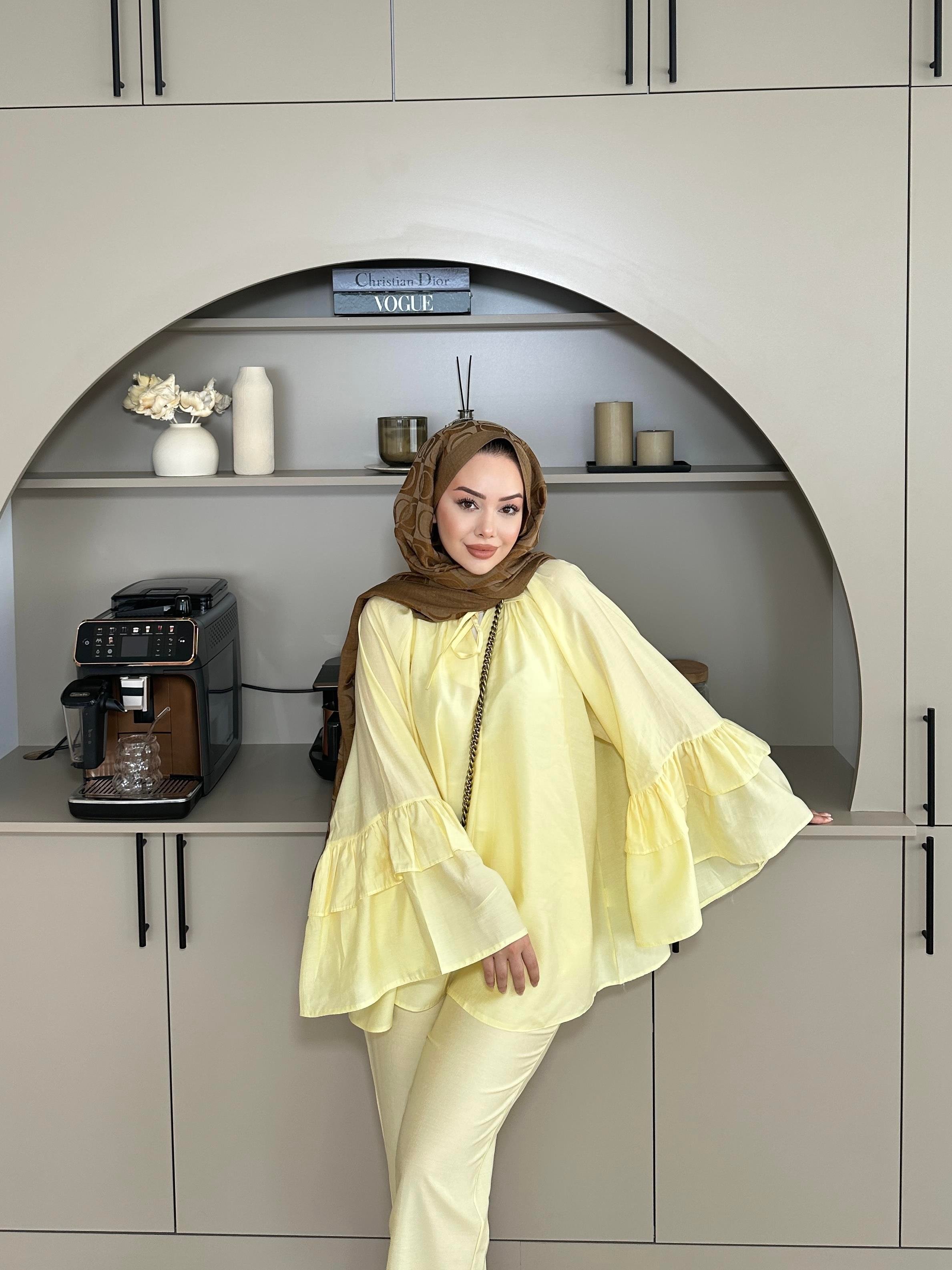 Amaris Pantolonlu Takım Sarı