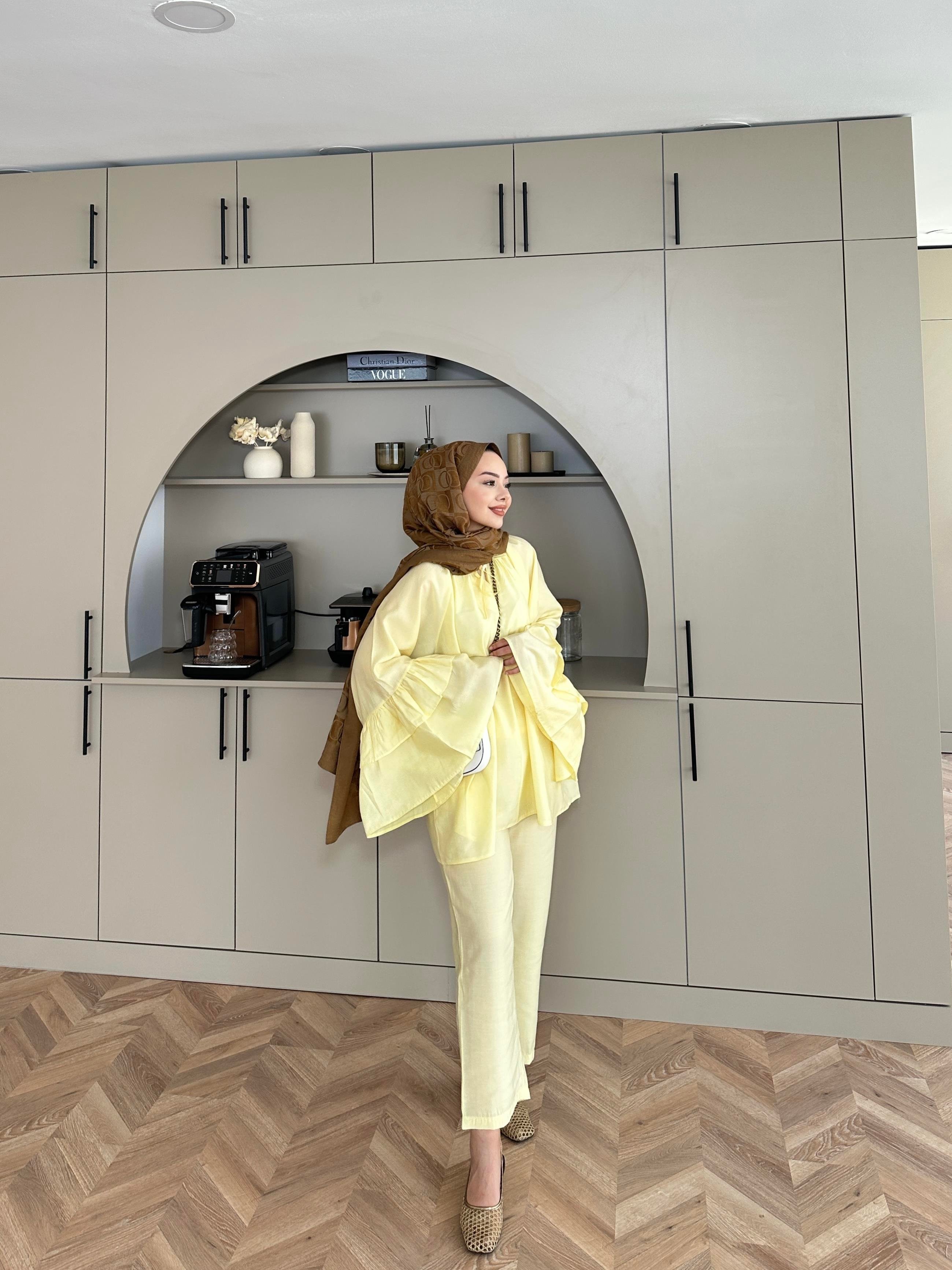 Amaris Pantolonlu Takım Sarı