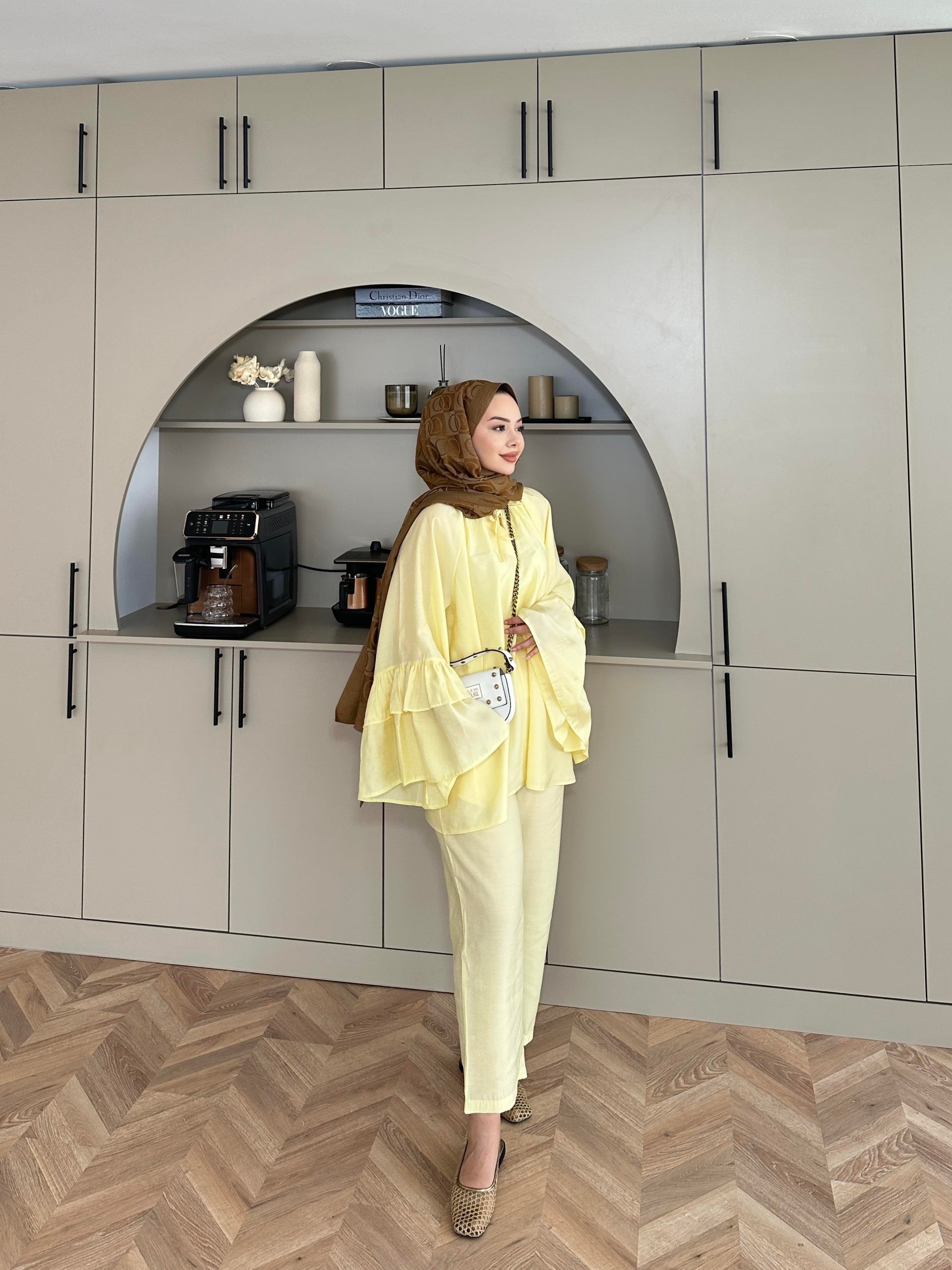 Amaris Pantolonlu Takım Sarı