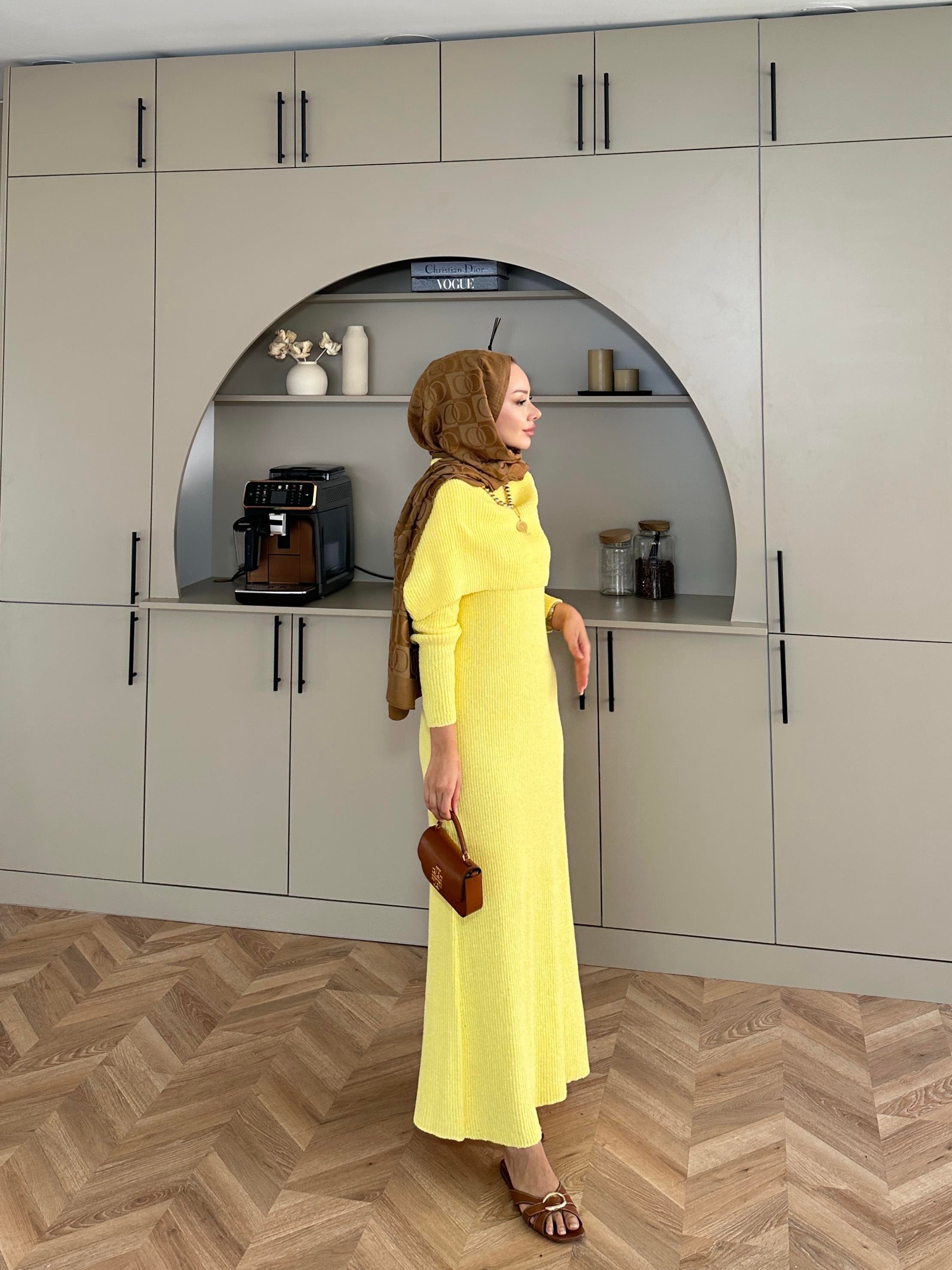 Anisa Triko Elbise Sarı