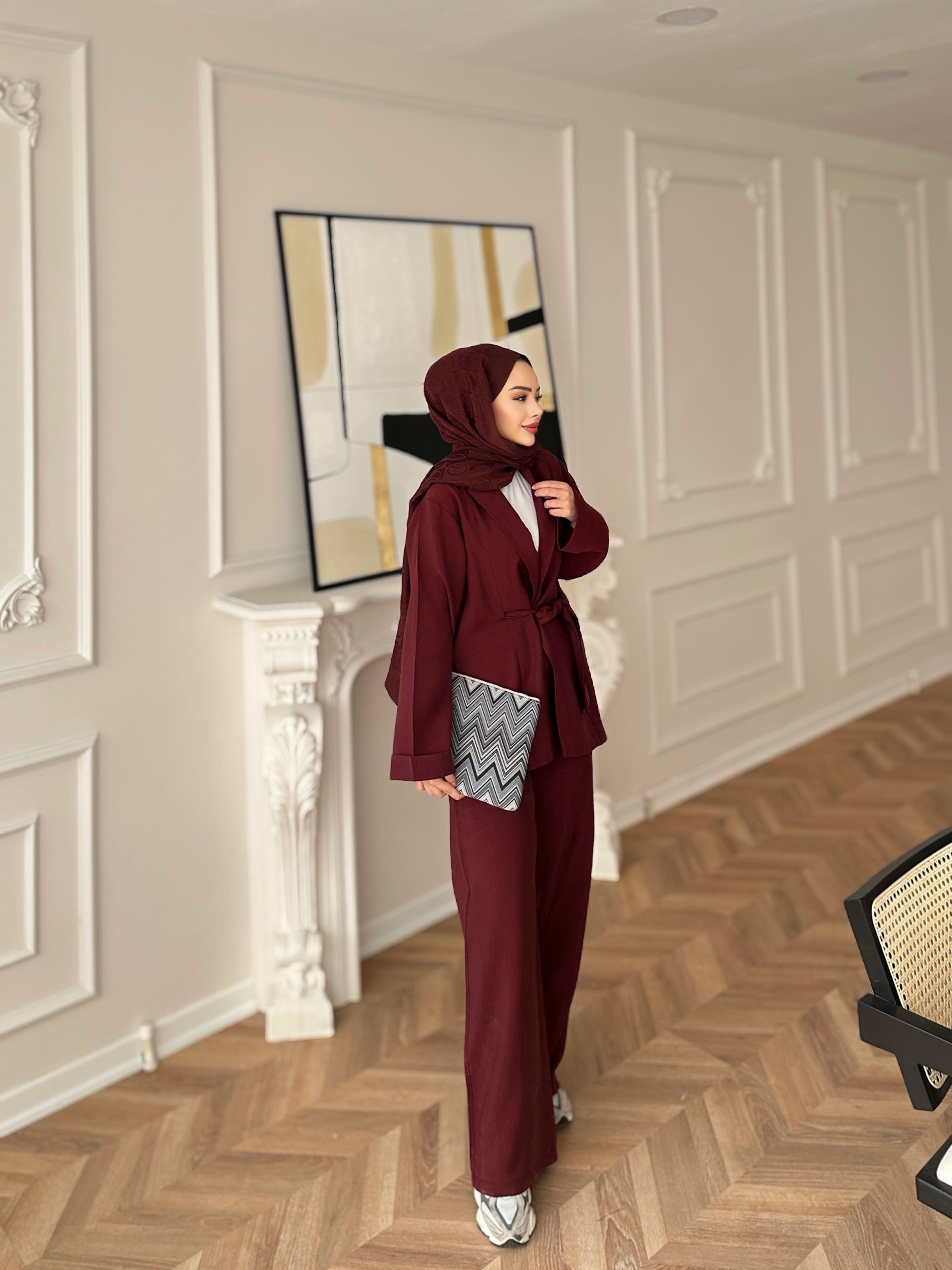 Anor Pantolonlu Takım Bordo