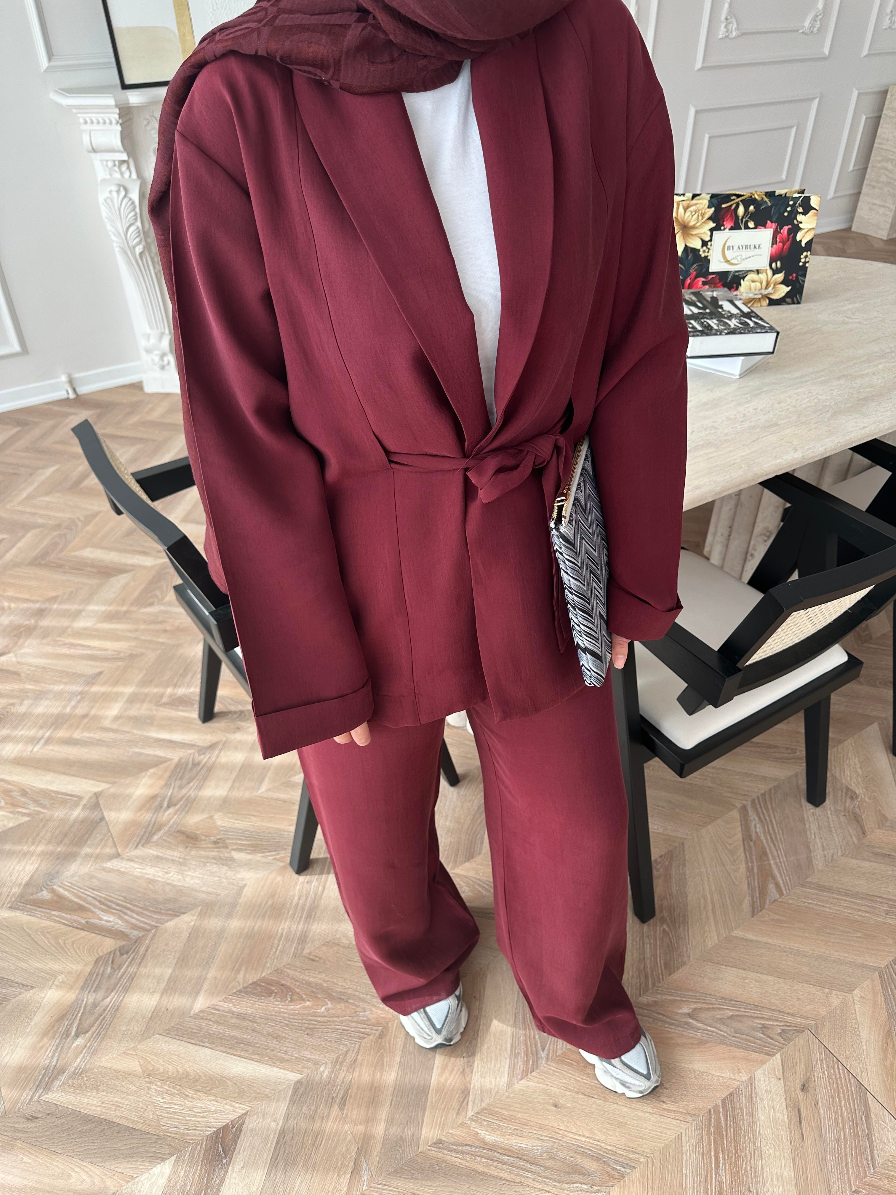 Anor Pantolonlu Takım Bordo