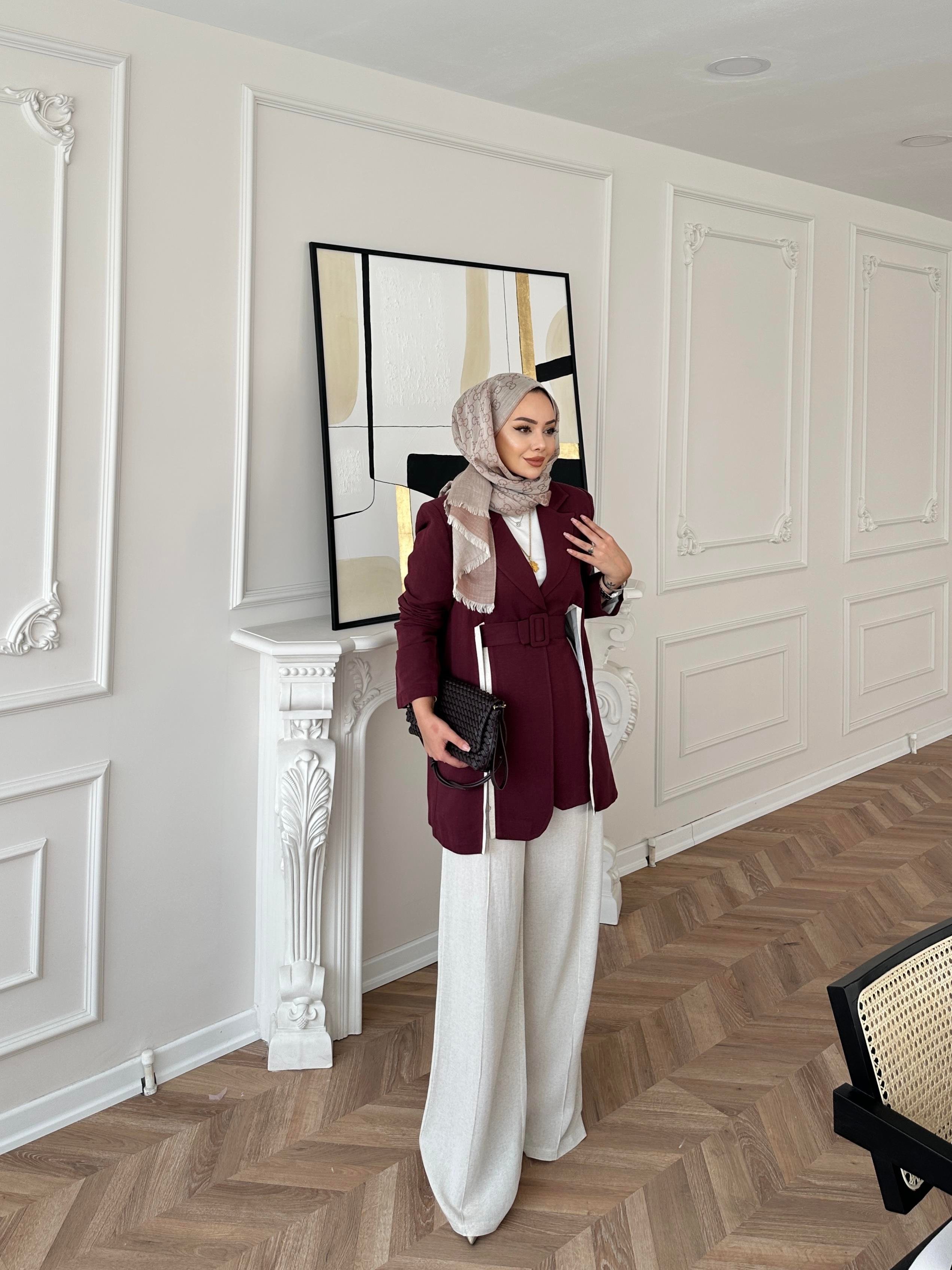 Aria Keten Takım Bordo 