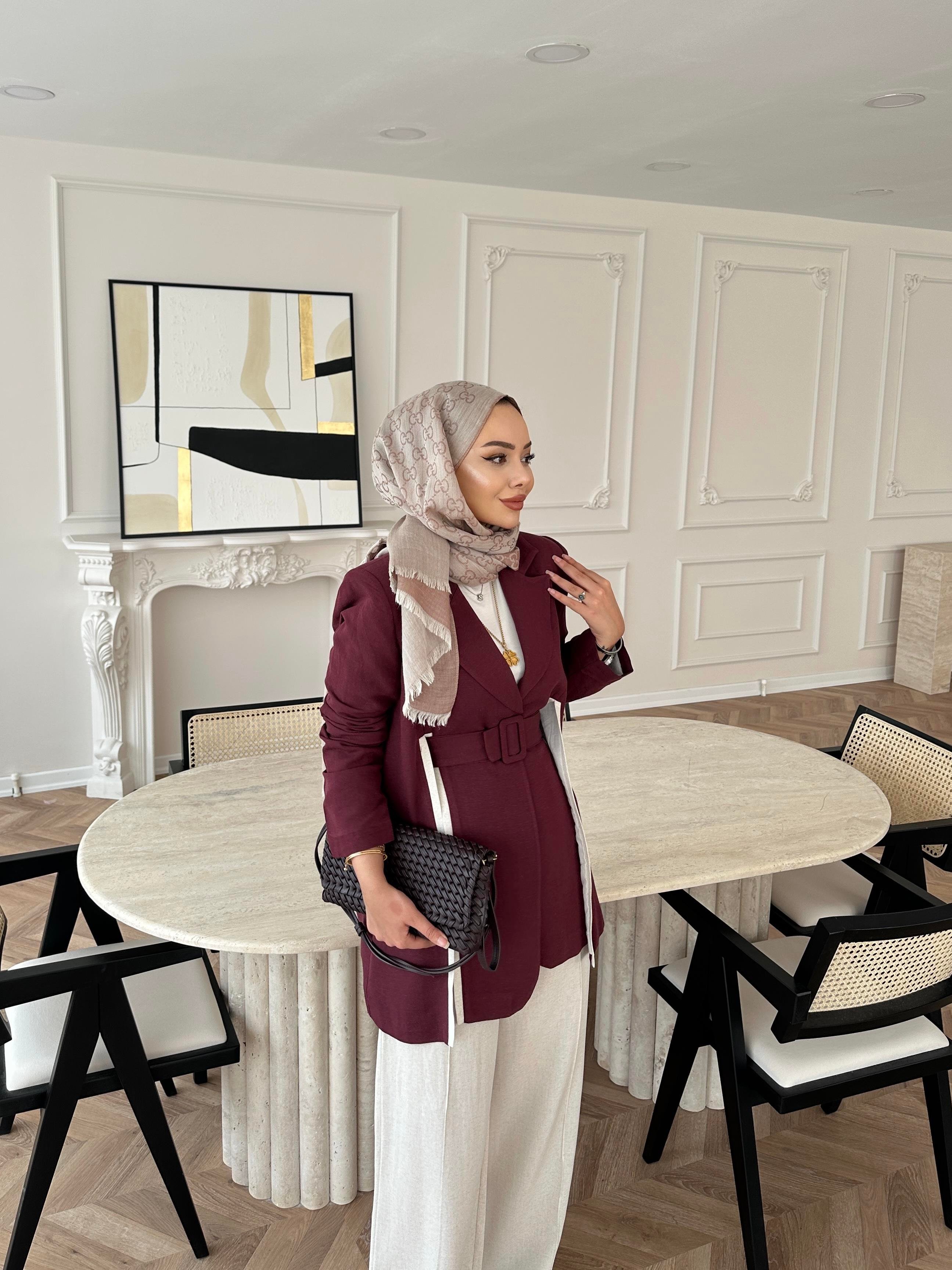 Aria Keten Takım Bordo 