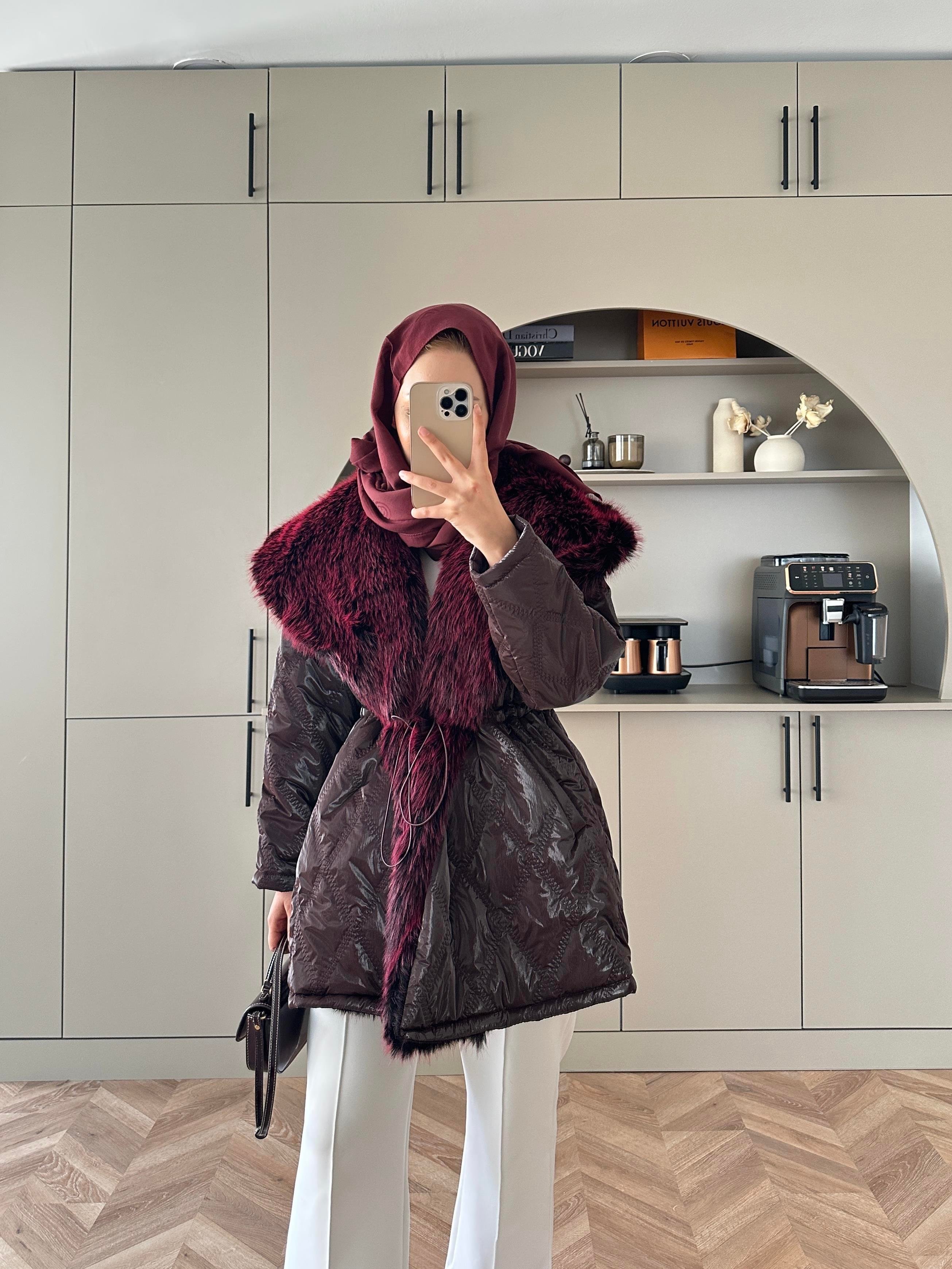 Arjana Şişme Mont Bordo