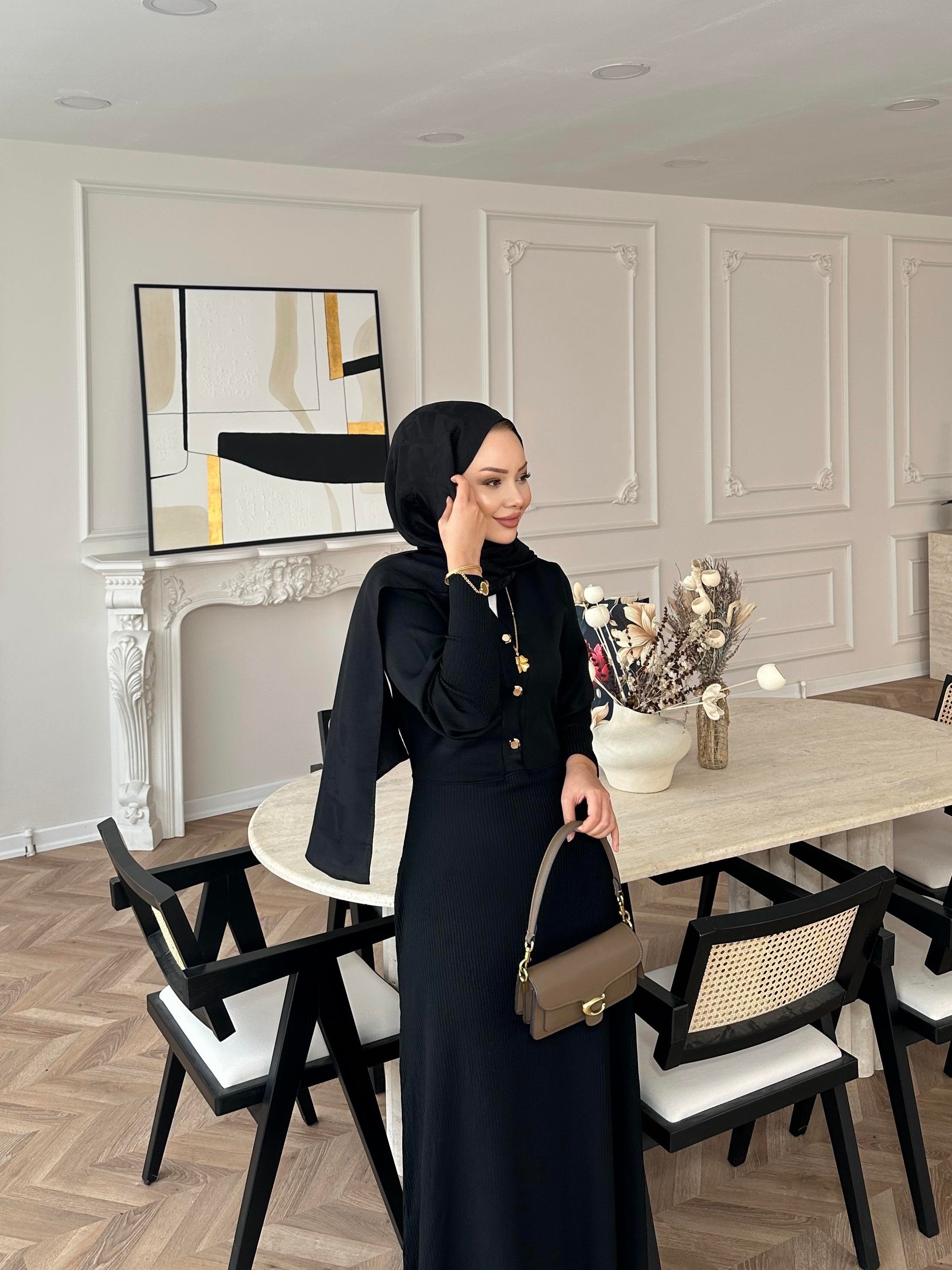 Ayda Triko Elbise Siyah