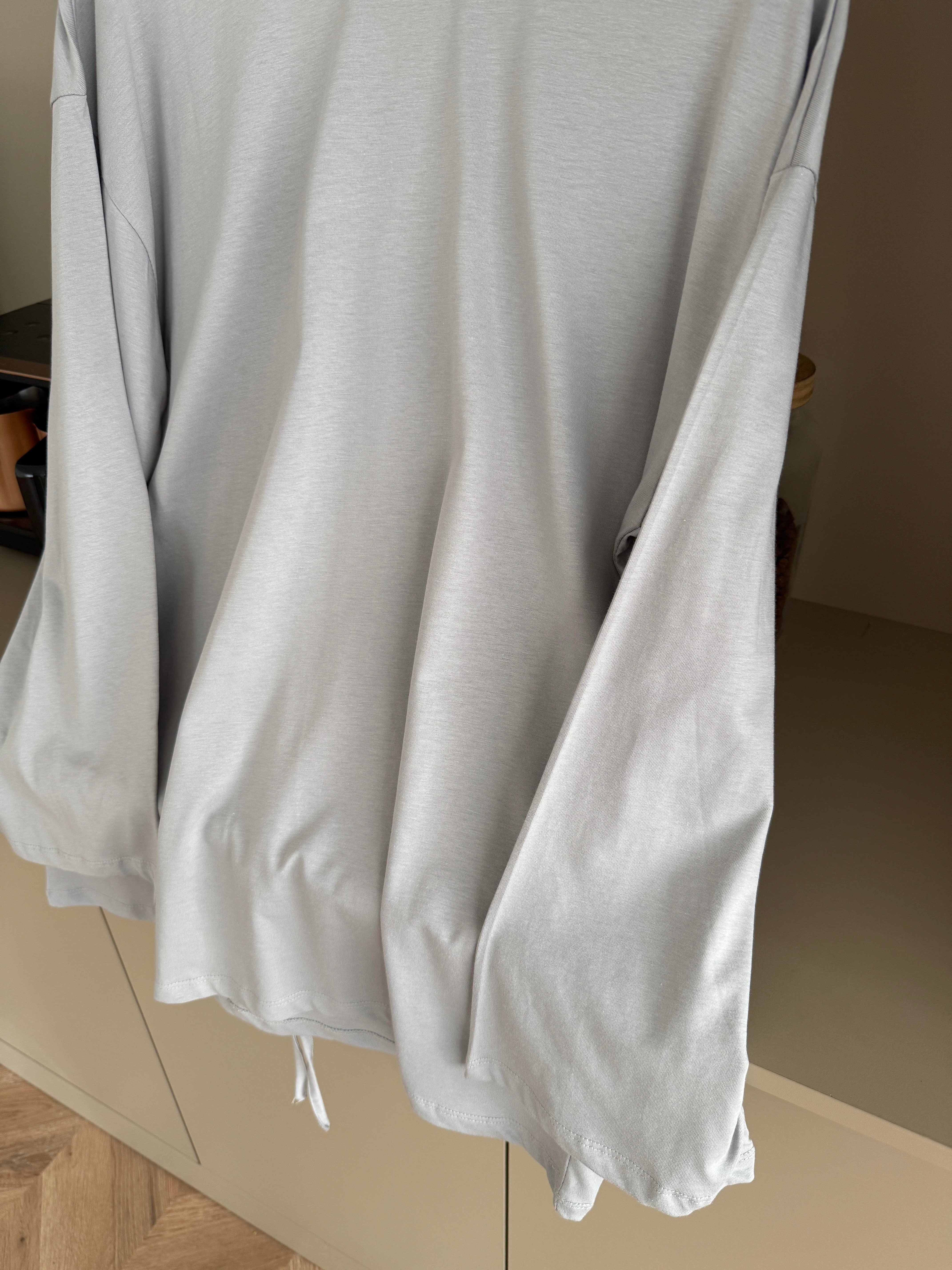 Basic Uzun Kollu Bluz Gri