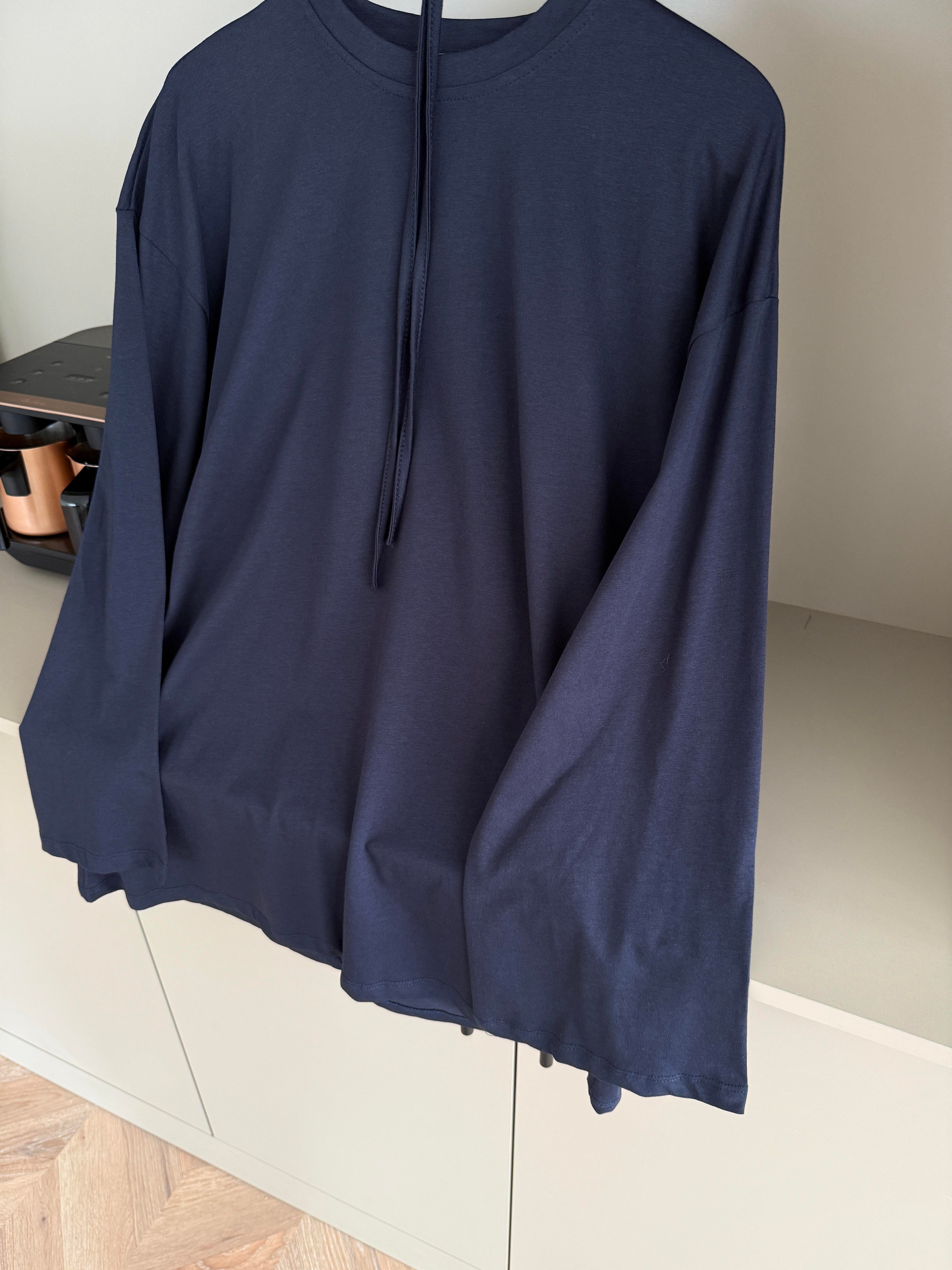 Basic Uzun Kollu Bluz Lacivert