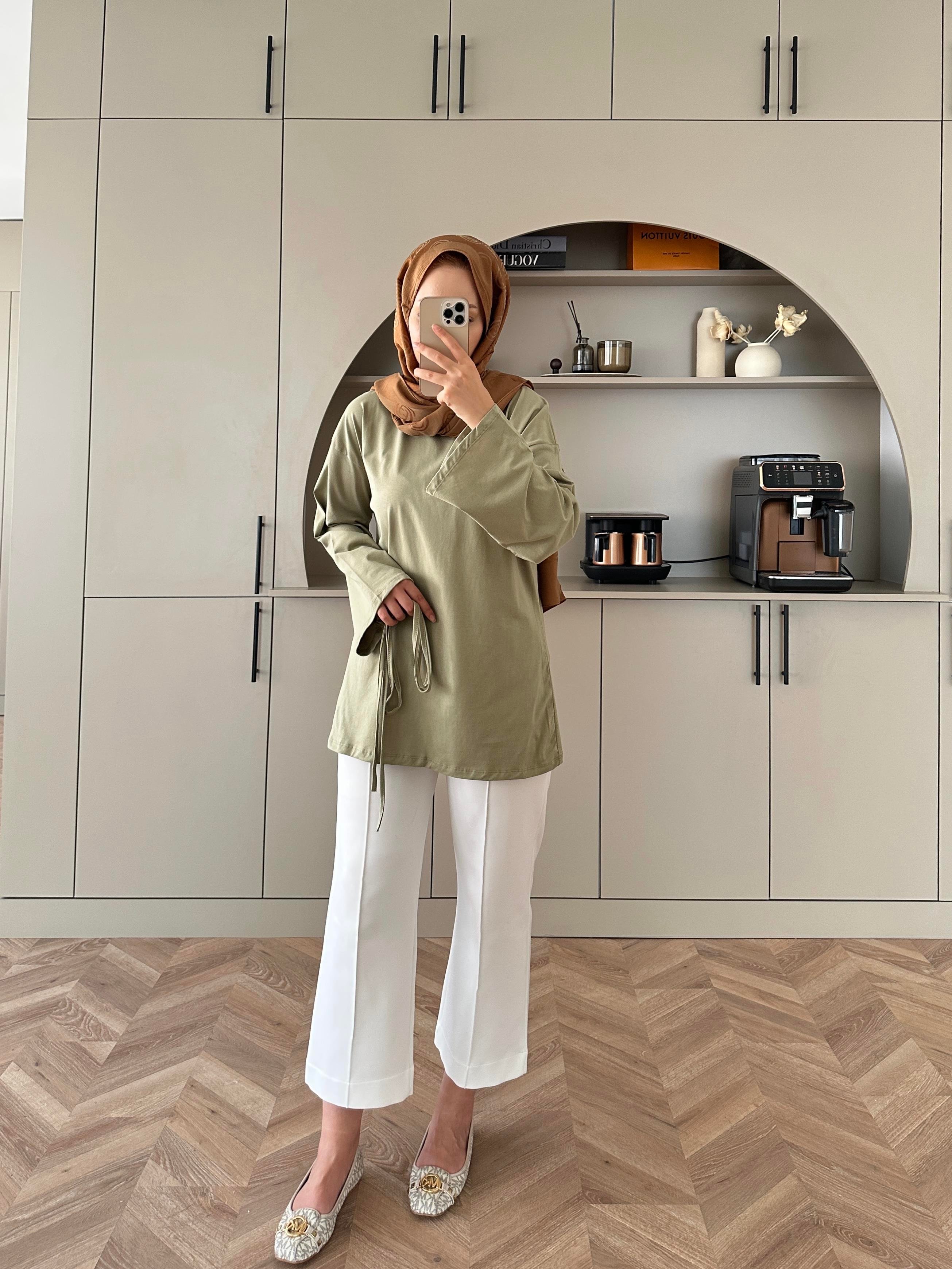 Basic Uzun Kollu Bluz Su Yeşili