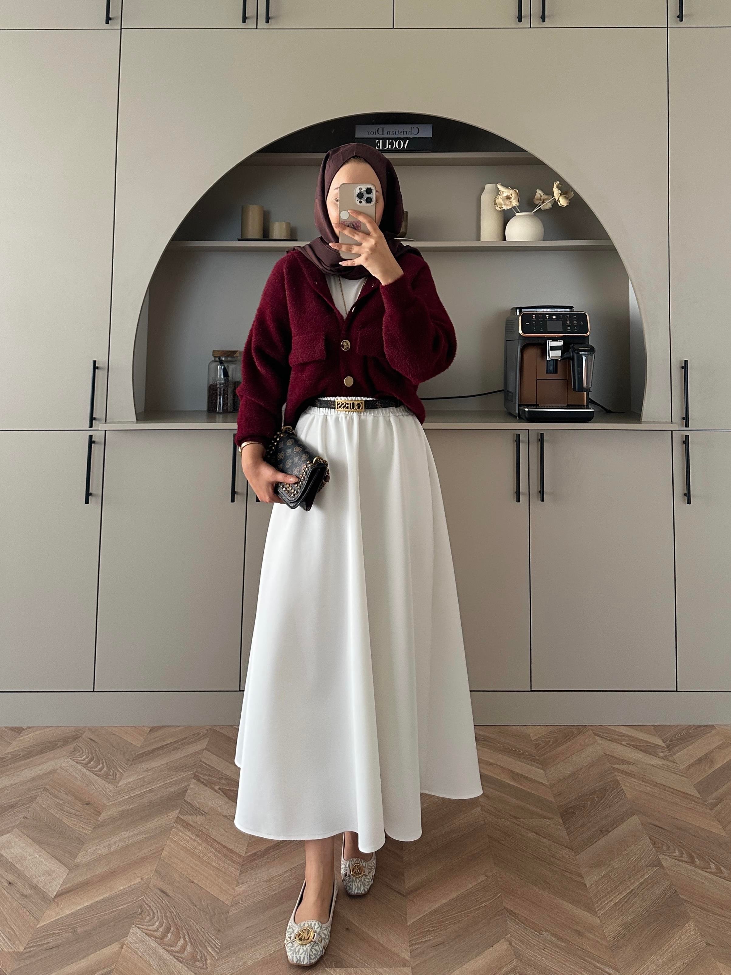 Becca Angora Hırka Bordo