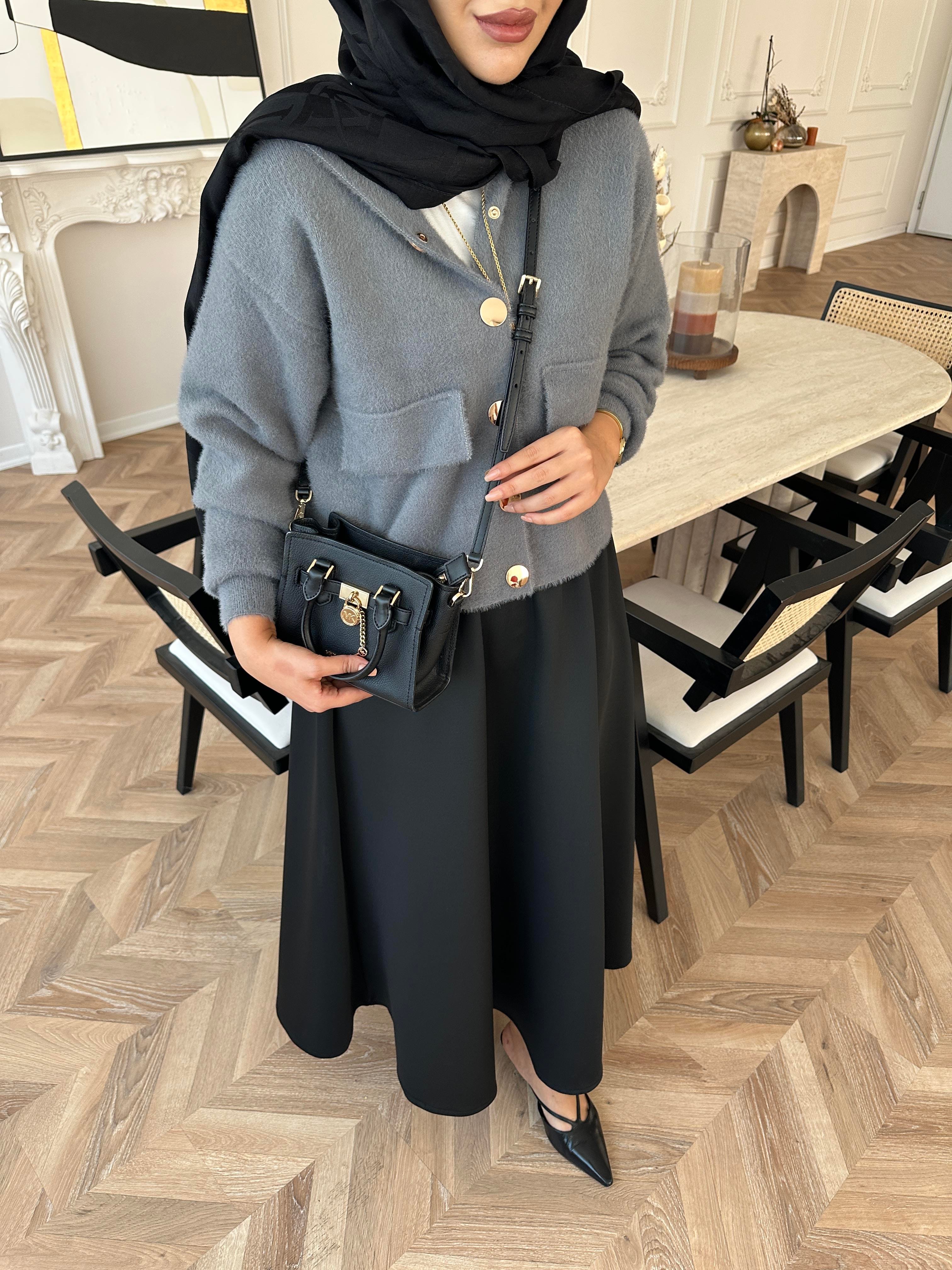 Becca Angora Hırka Gri