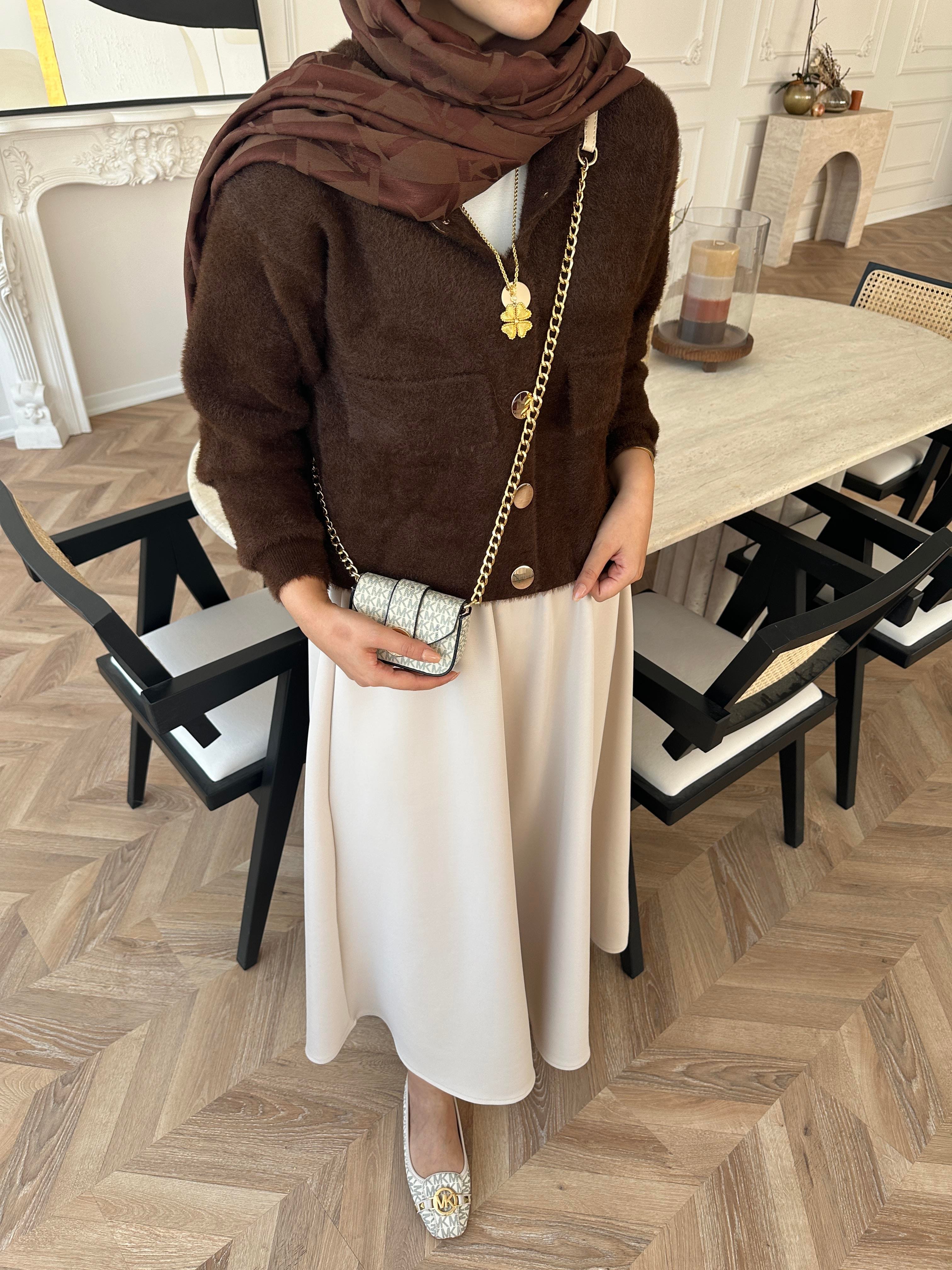 Becca Angora Hırka Kahve