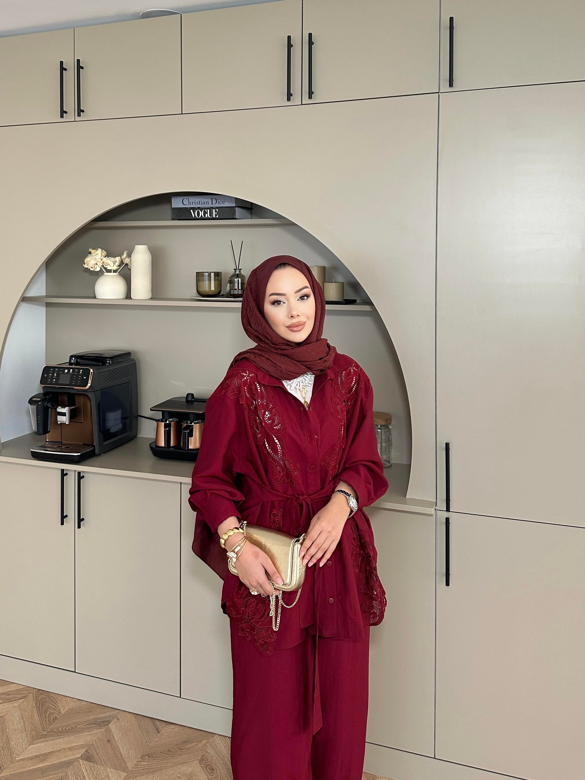 Biana Pantolonlu Takım Bordo 