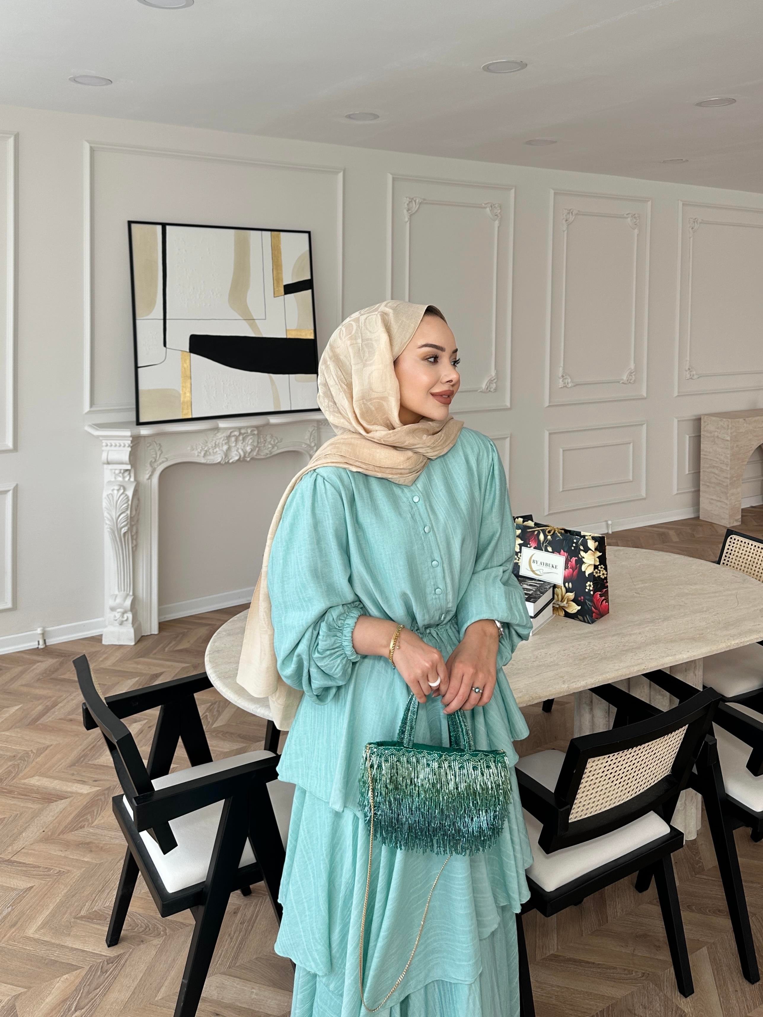 Bloom Kat Kat Elbise Su Yeşili