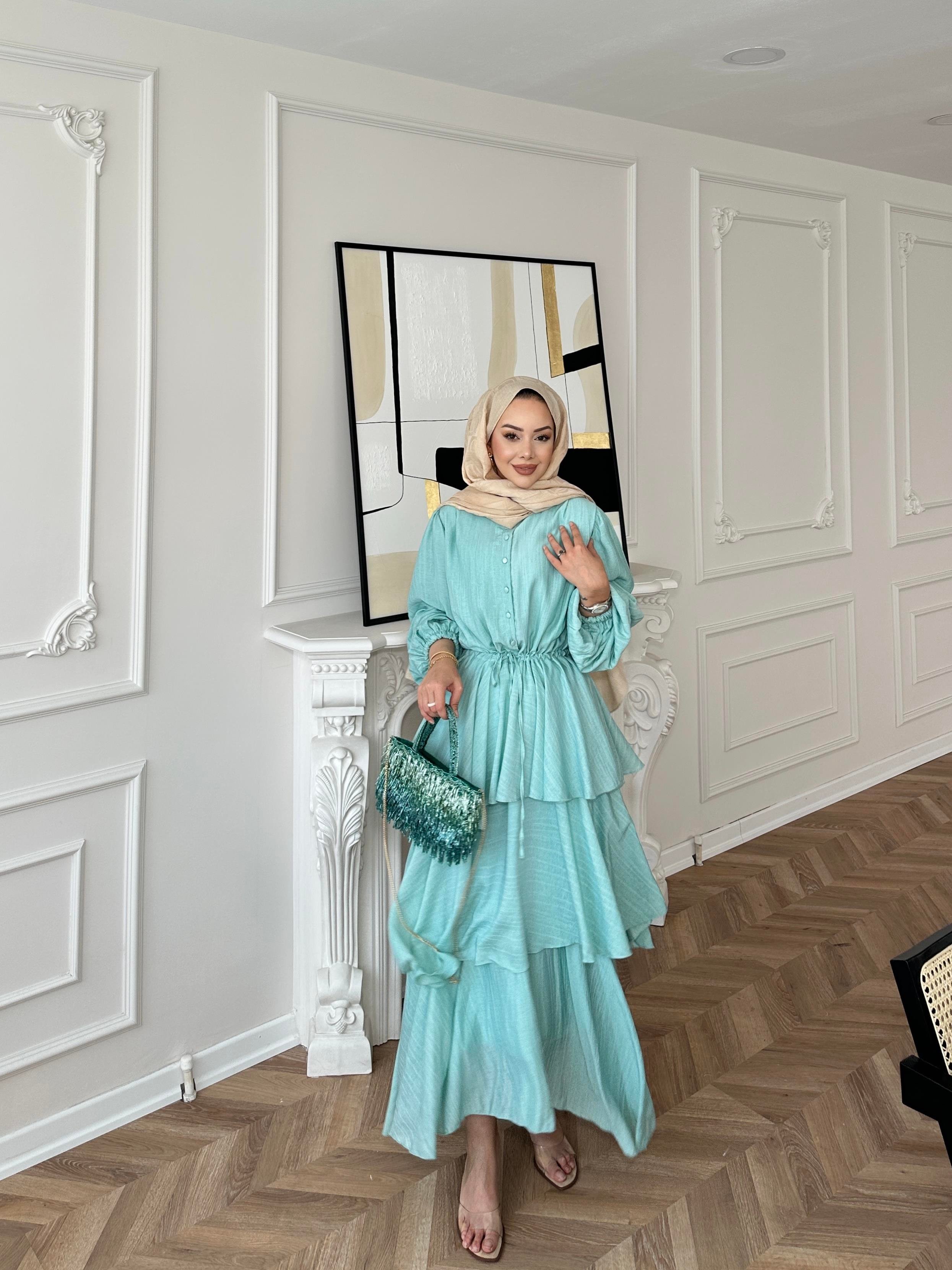 Bloom Kat Kat Elbise Su Yeşili