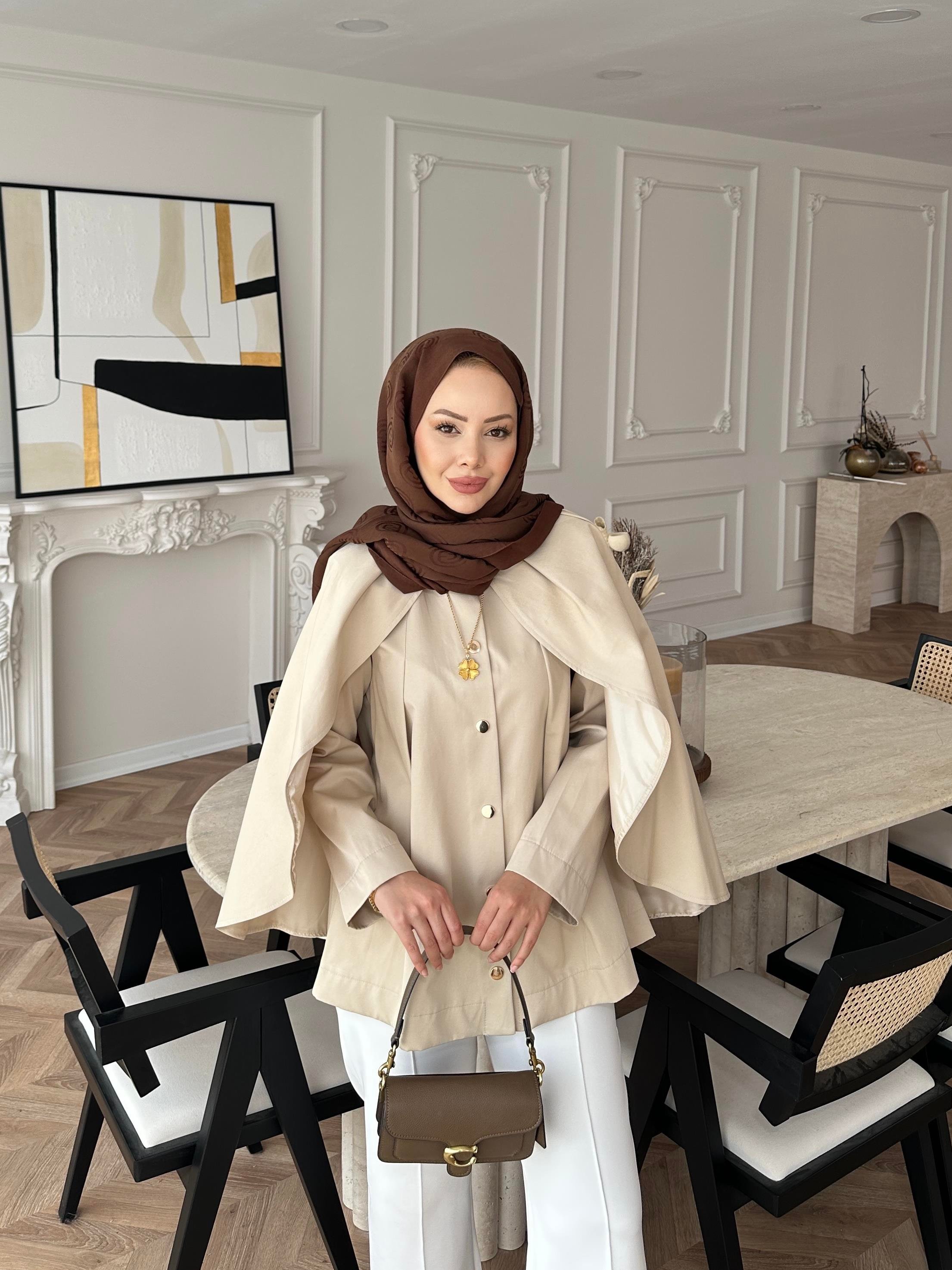 Blur Yarasa Kollu Trençkot Bej