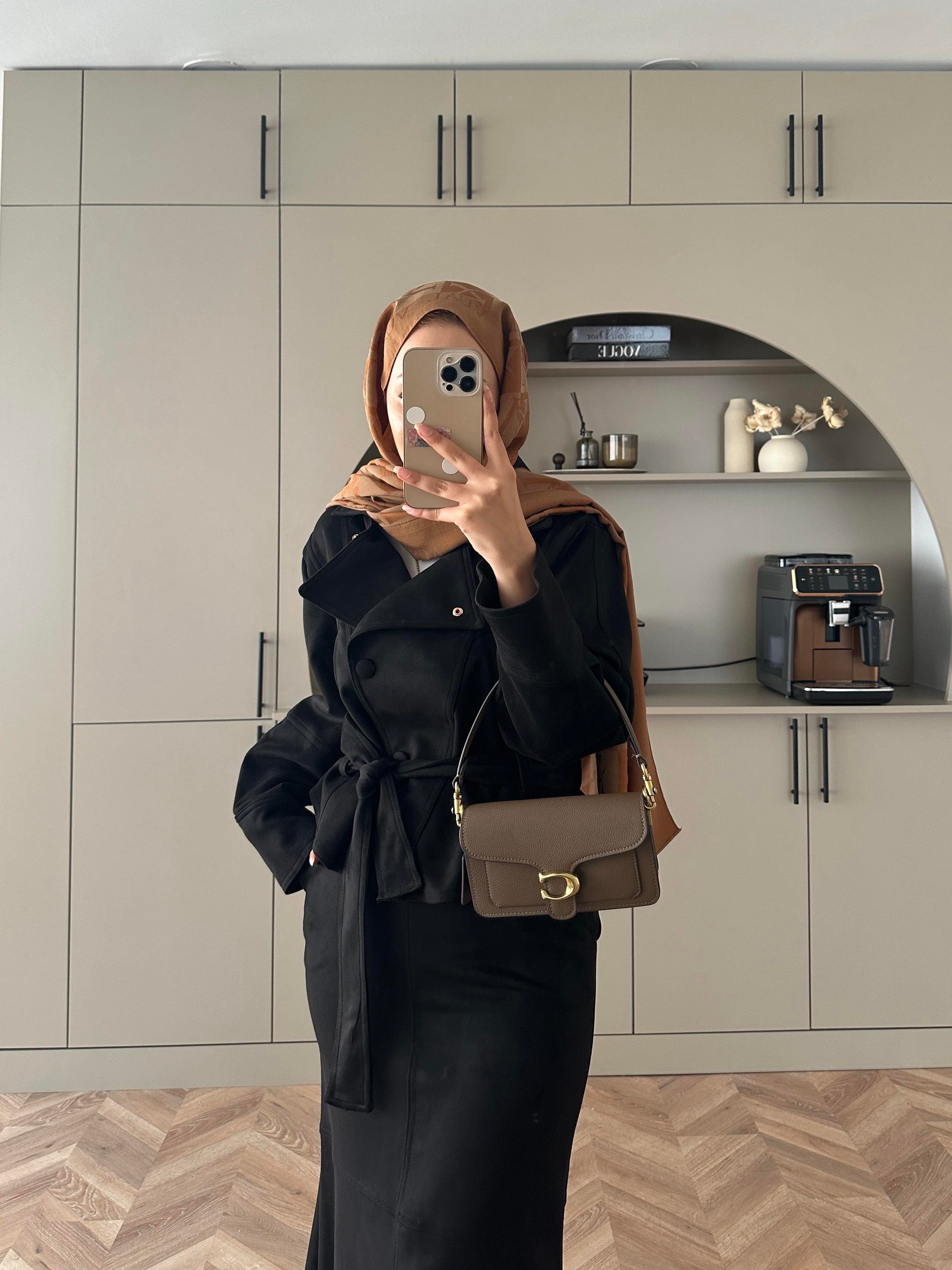 Bomber Ceketli Süet Etekli Takım Siyah