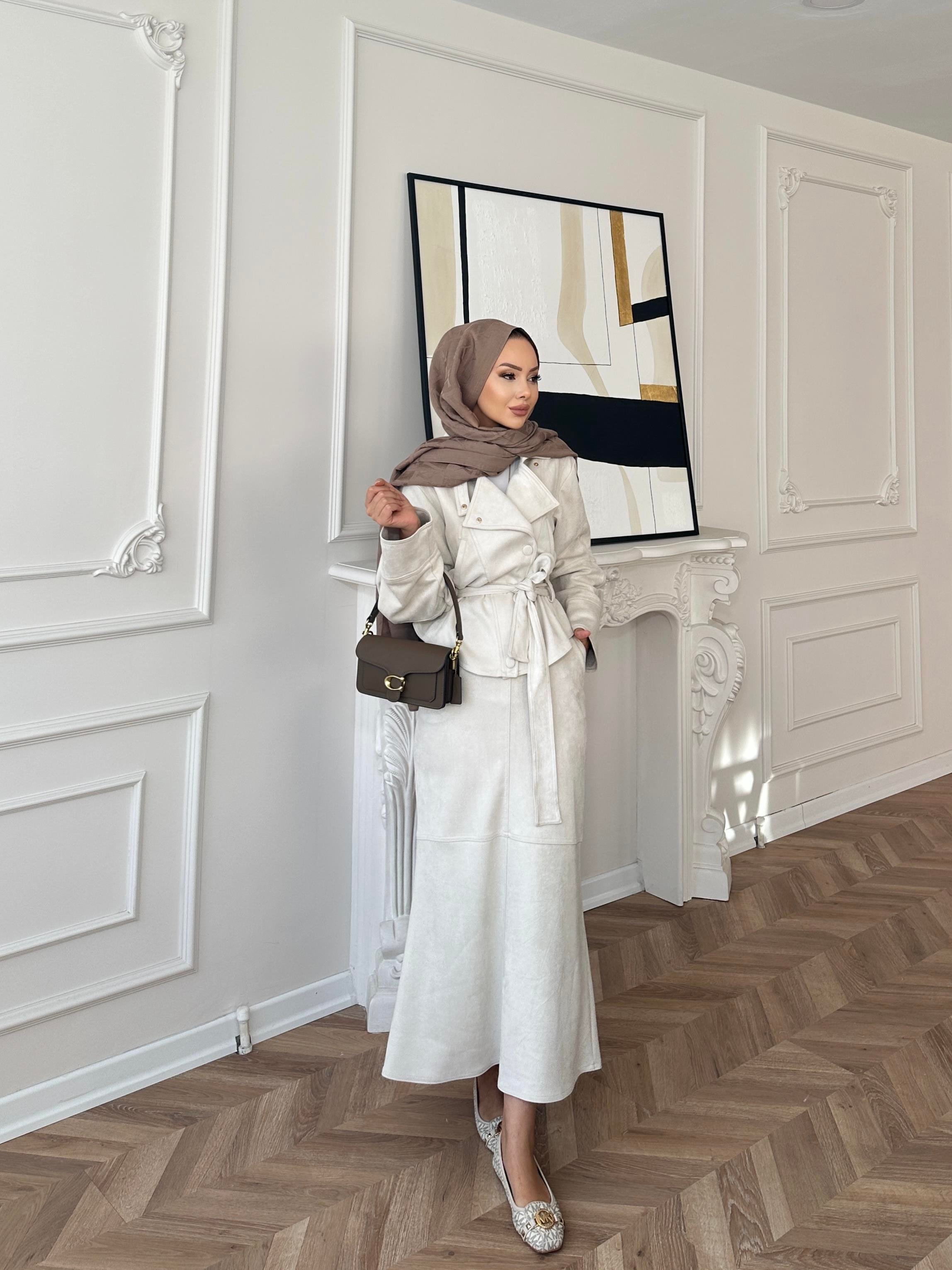 Bomber Ceketli Süet Etekli Takım Taş