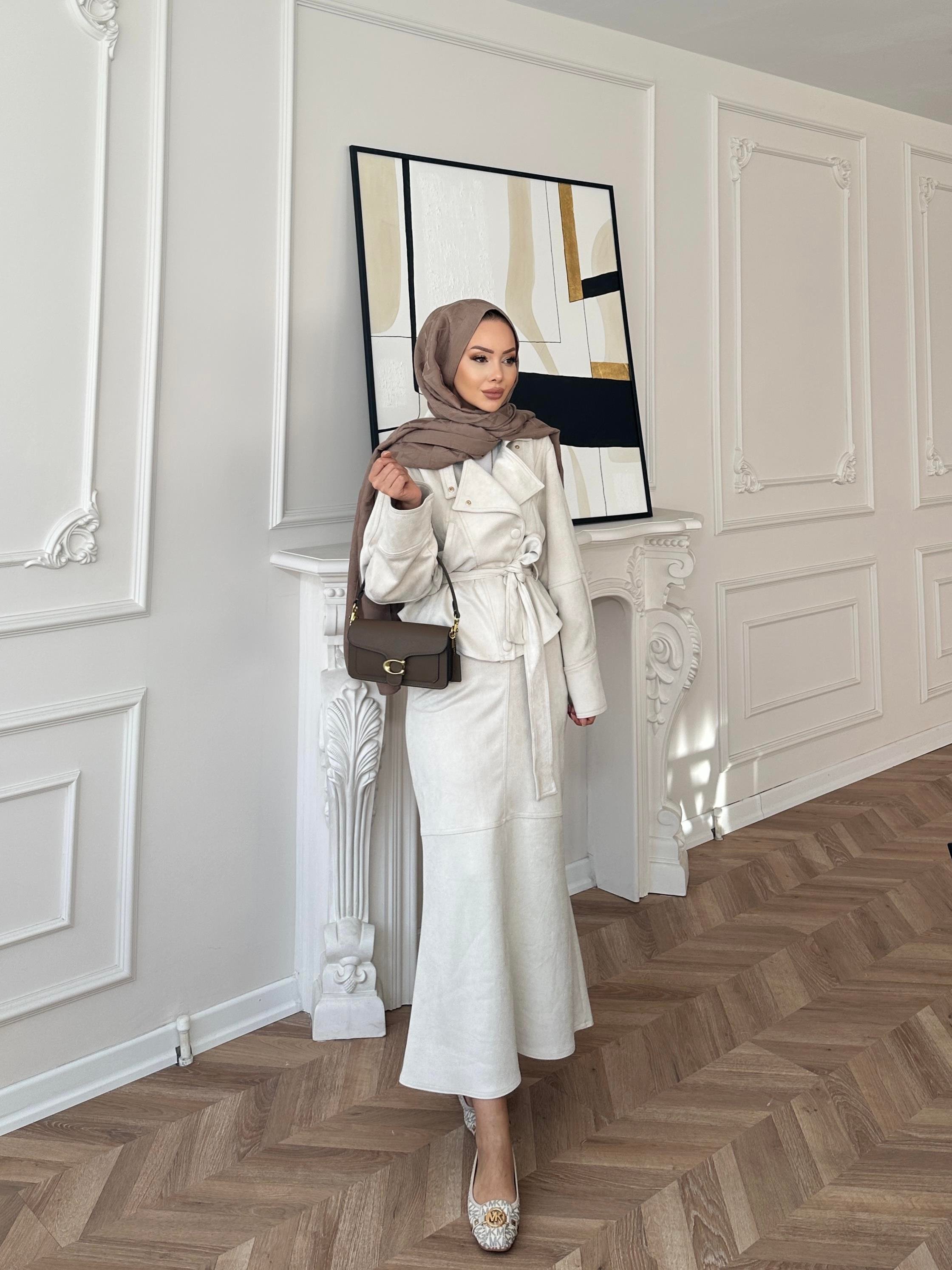 Bomber Ceketli Süet Etekli Takım Taş