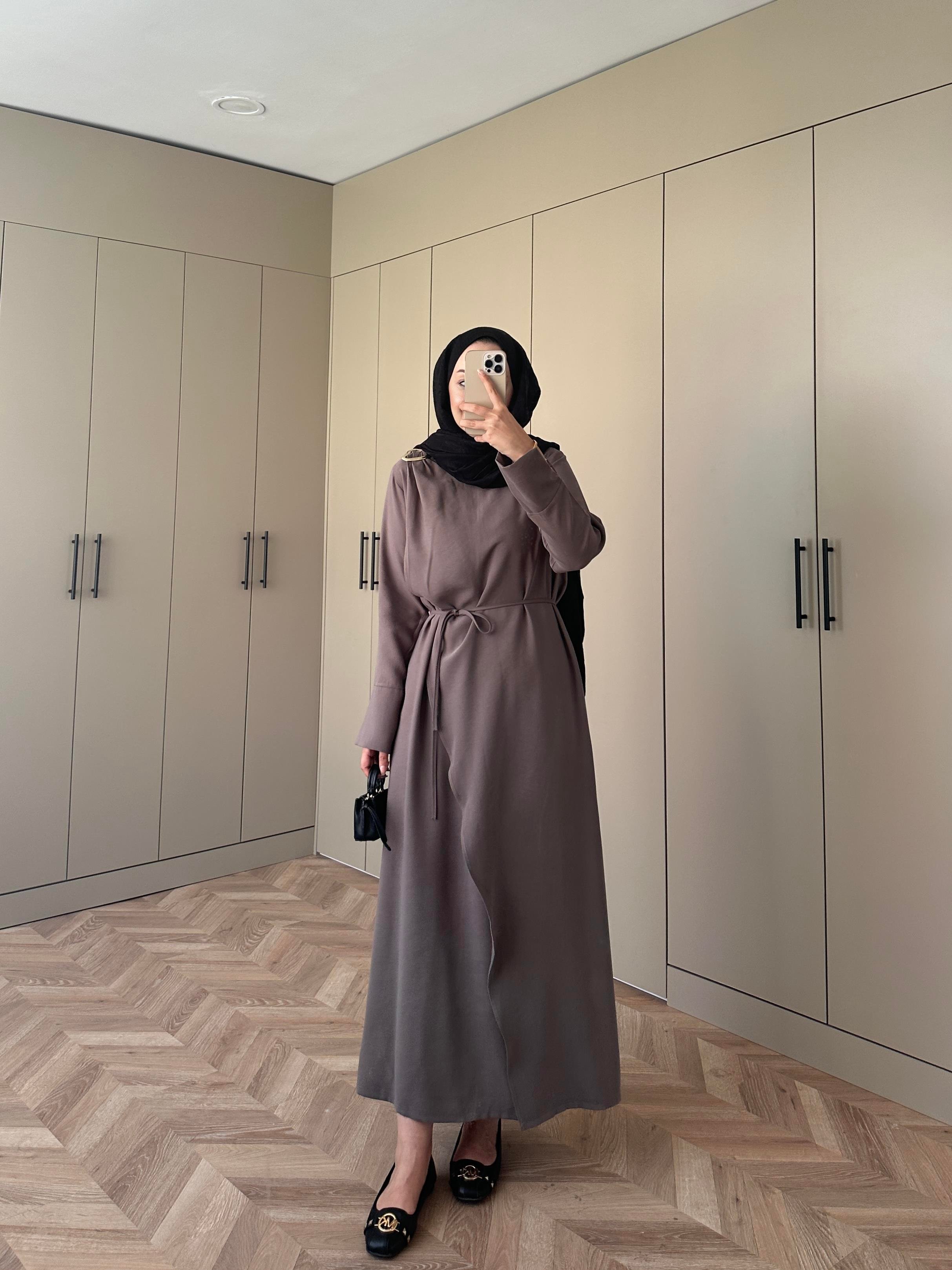 Candy Broşlu Elbise Antrasit