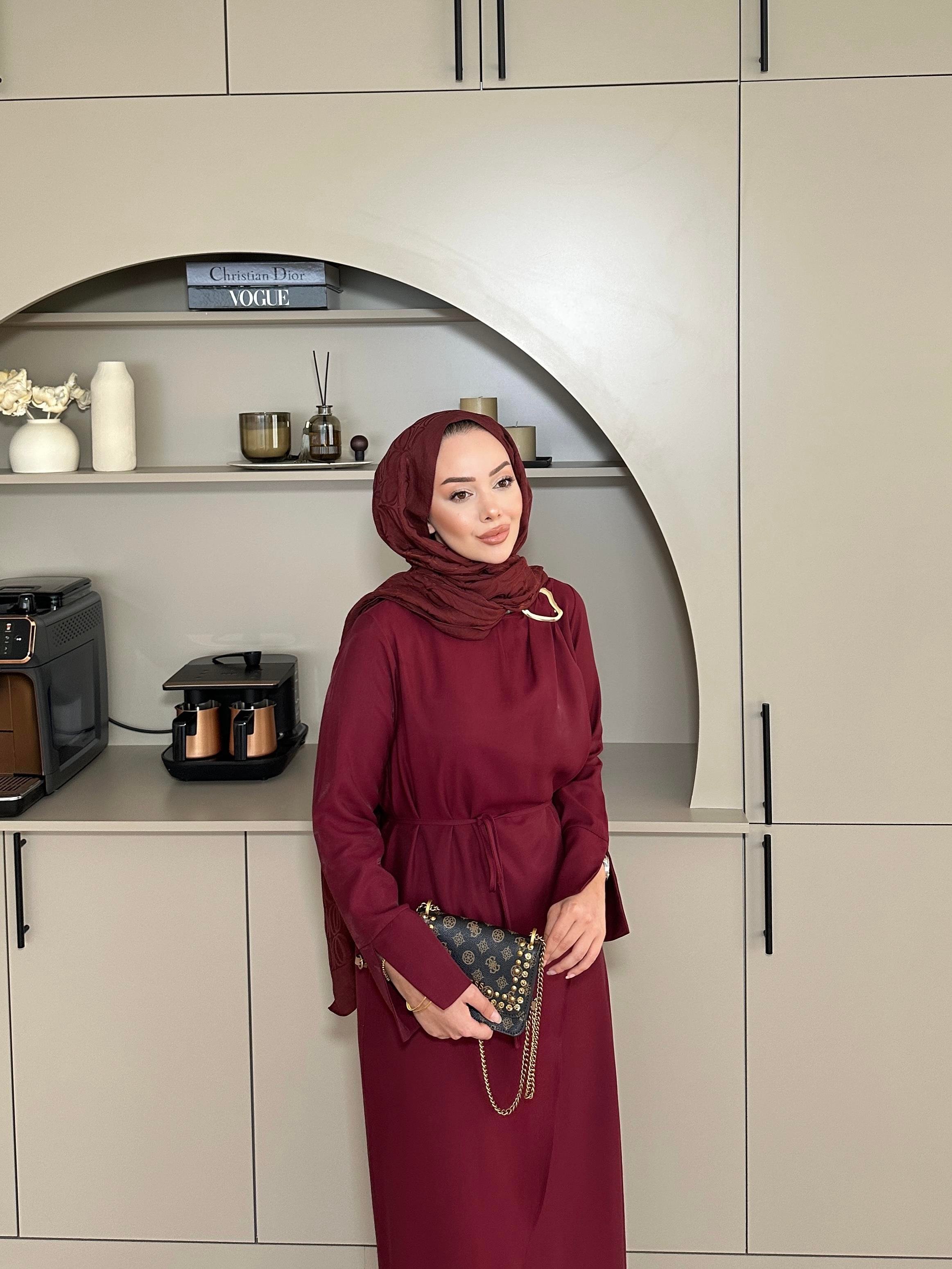 Candy Broşlu Elbise Bordo