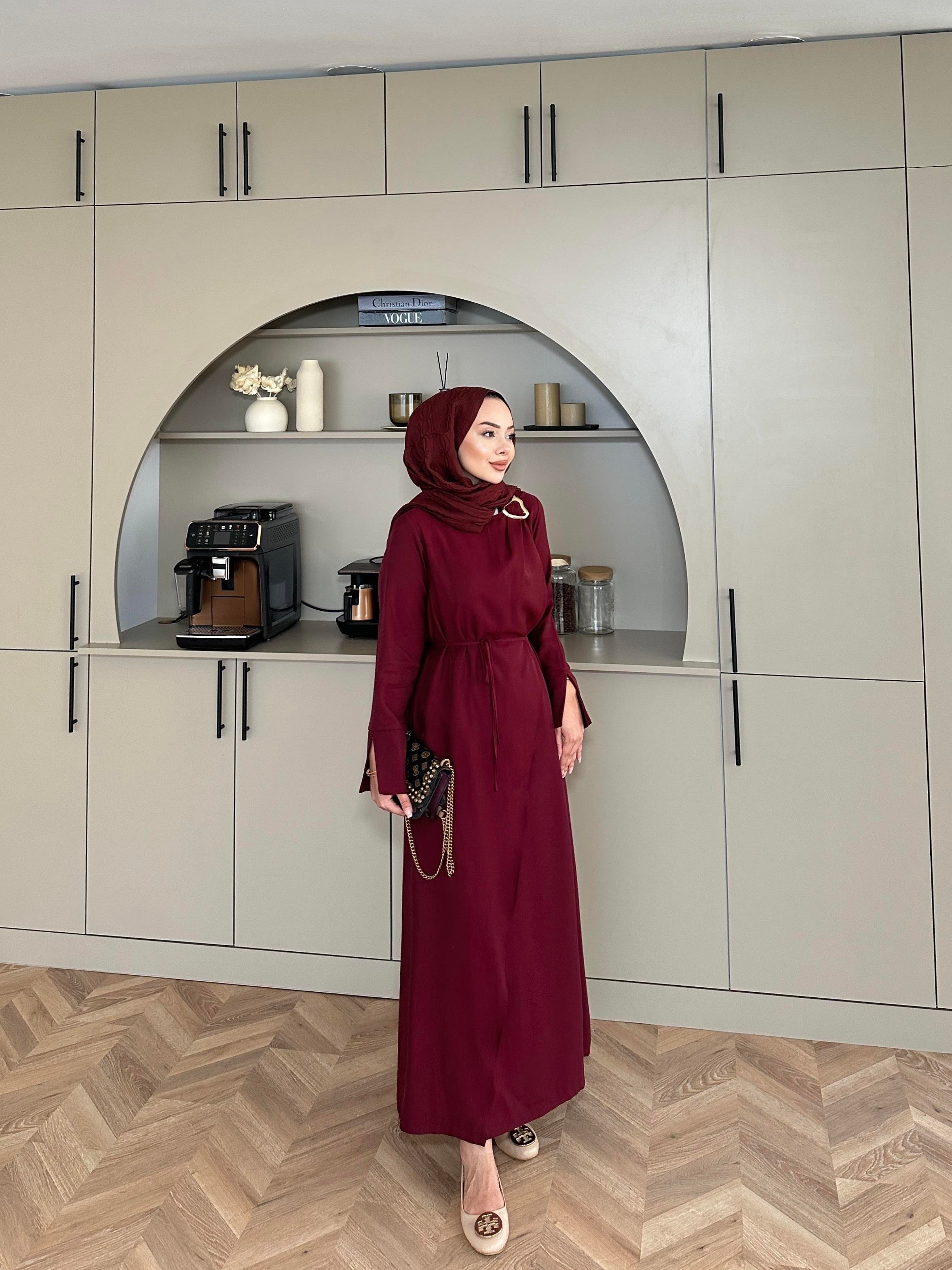 Candy Broşlu Elbise Bordo