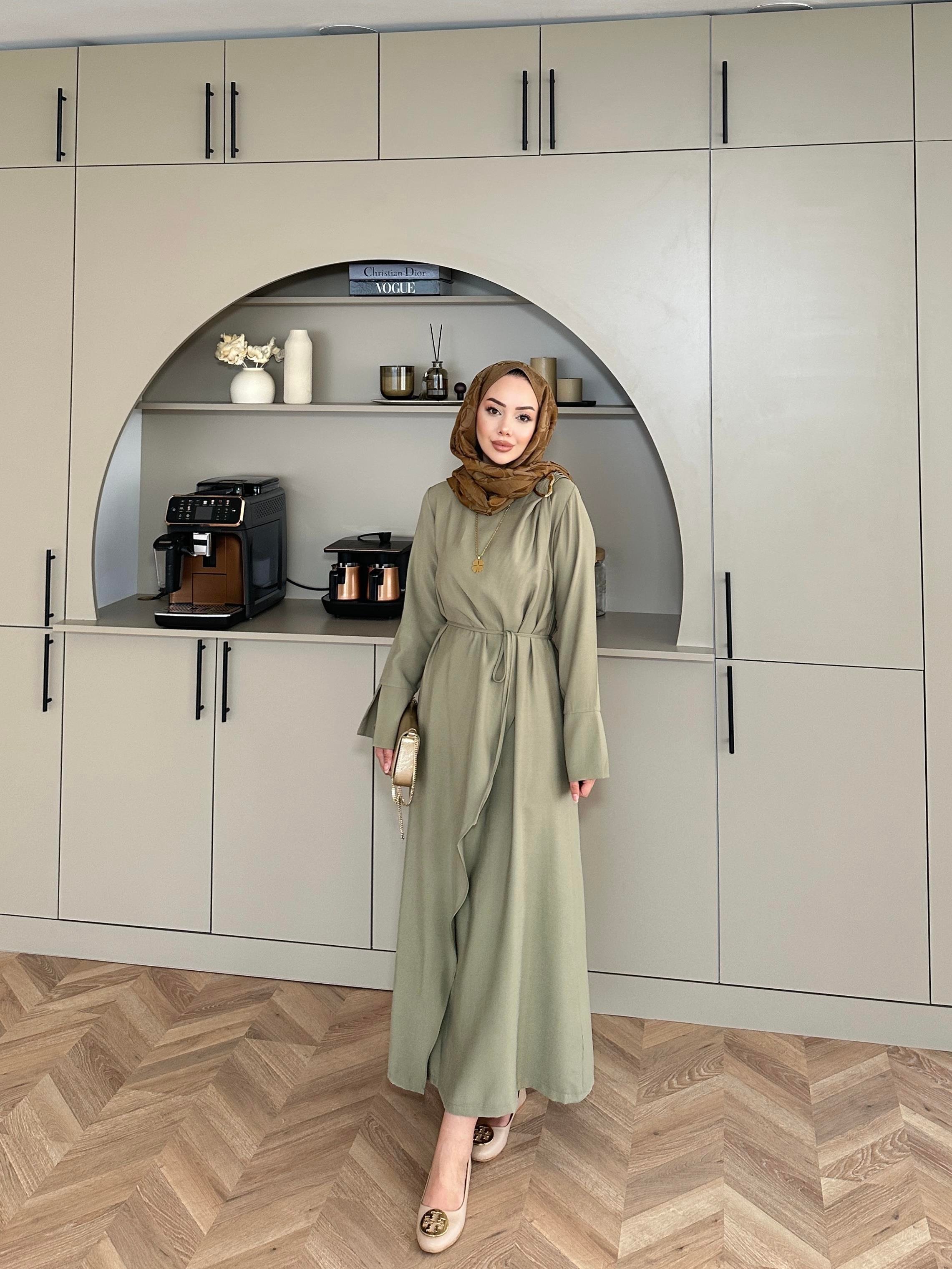 Candy Broşlu Elbise Haki