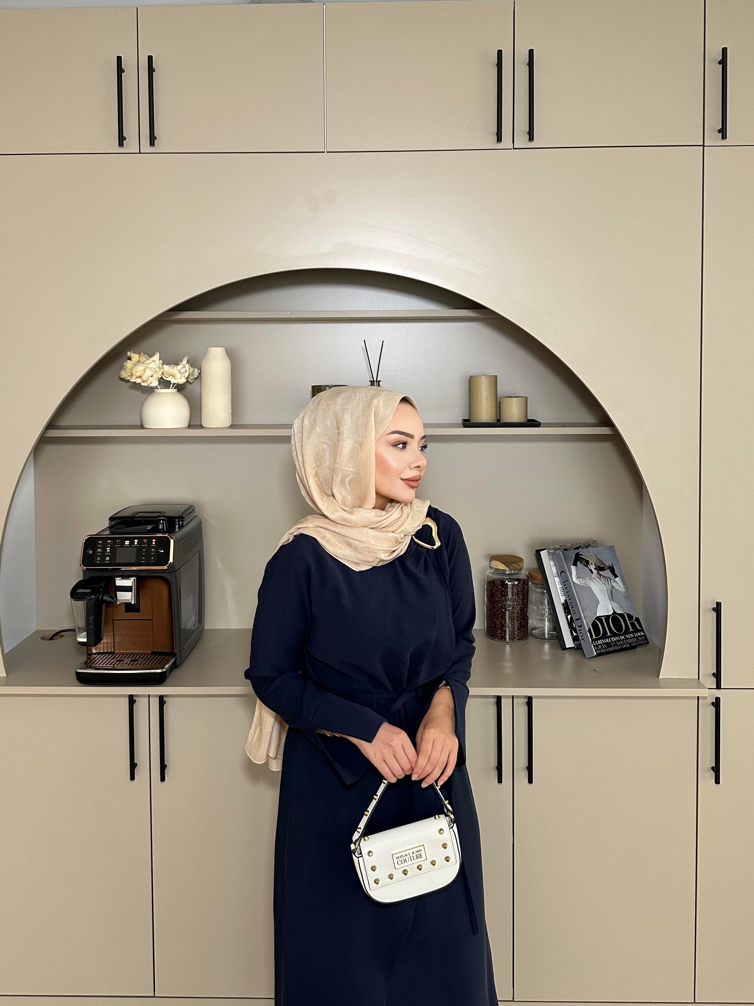 Candy Broşlu Elbise Lacivert