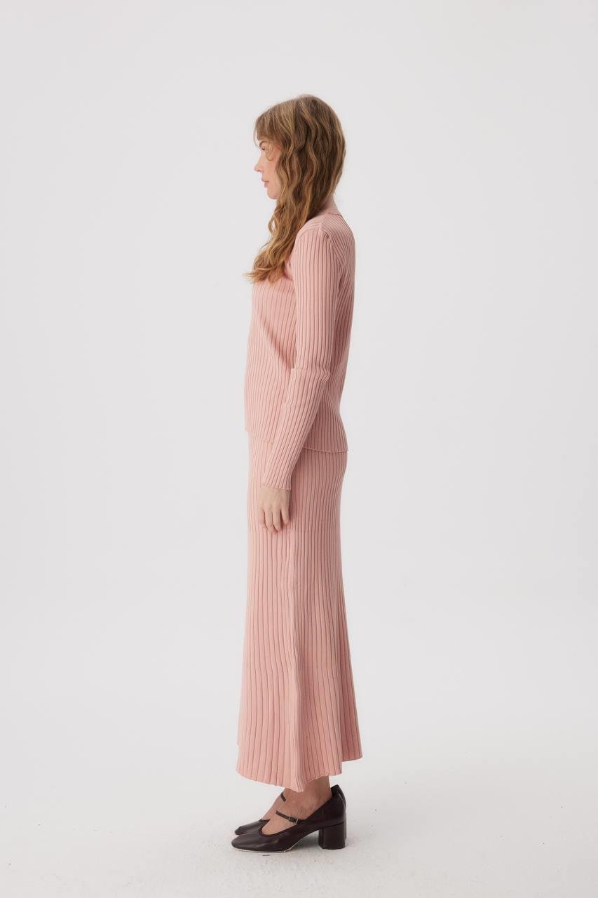 Cara Triko Etekli Takım Pembe