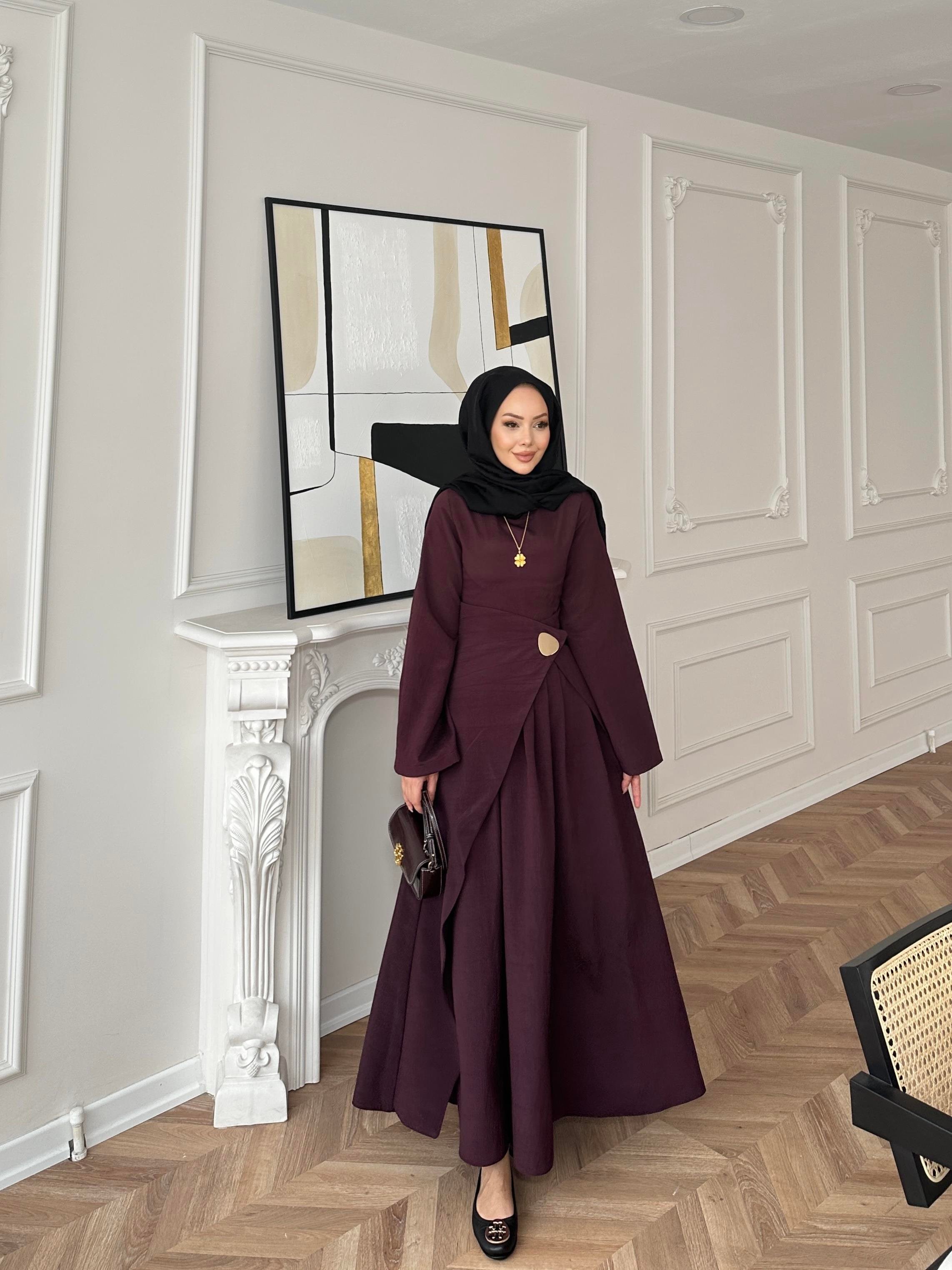 Carla Qupra Piliseli Elbise Mürdüm