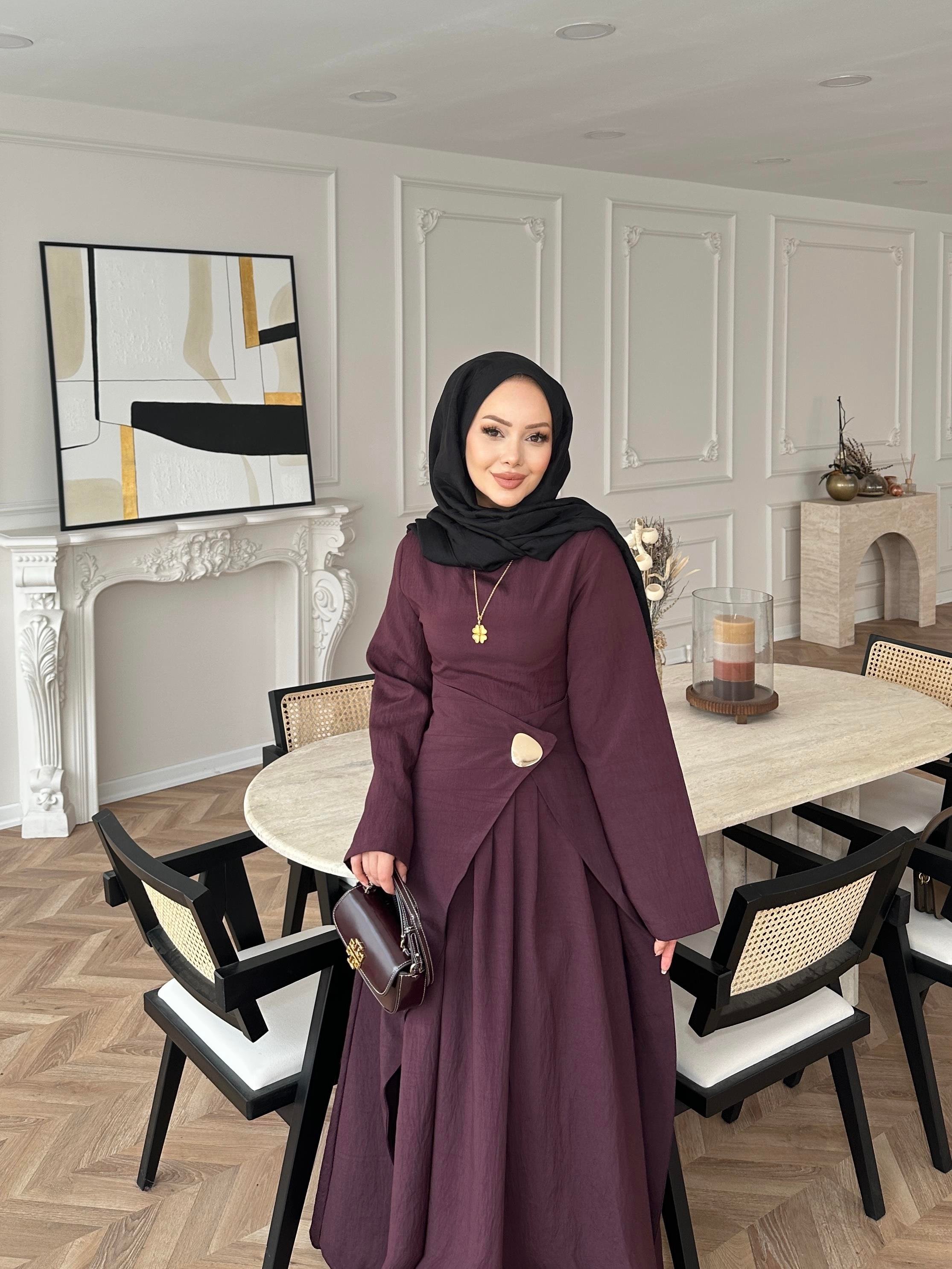 Carla Qupra Piliseli Elbise Mürdüm