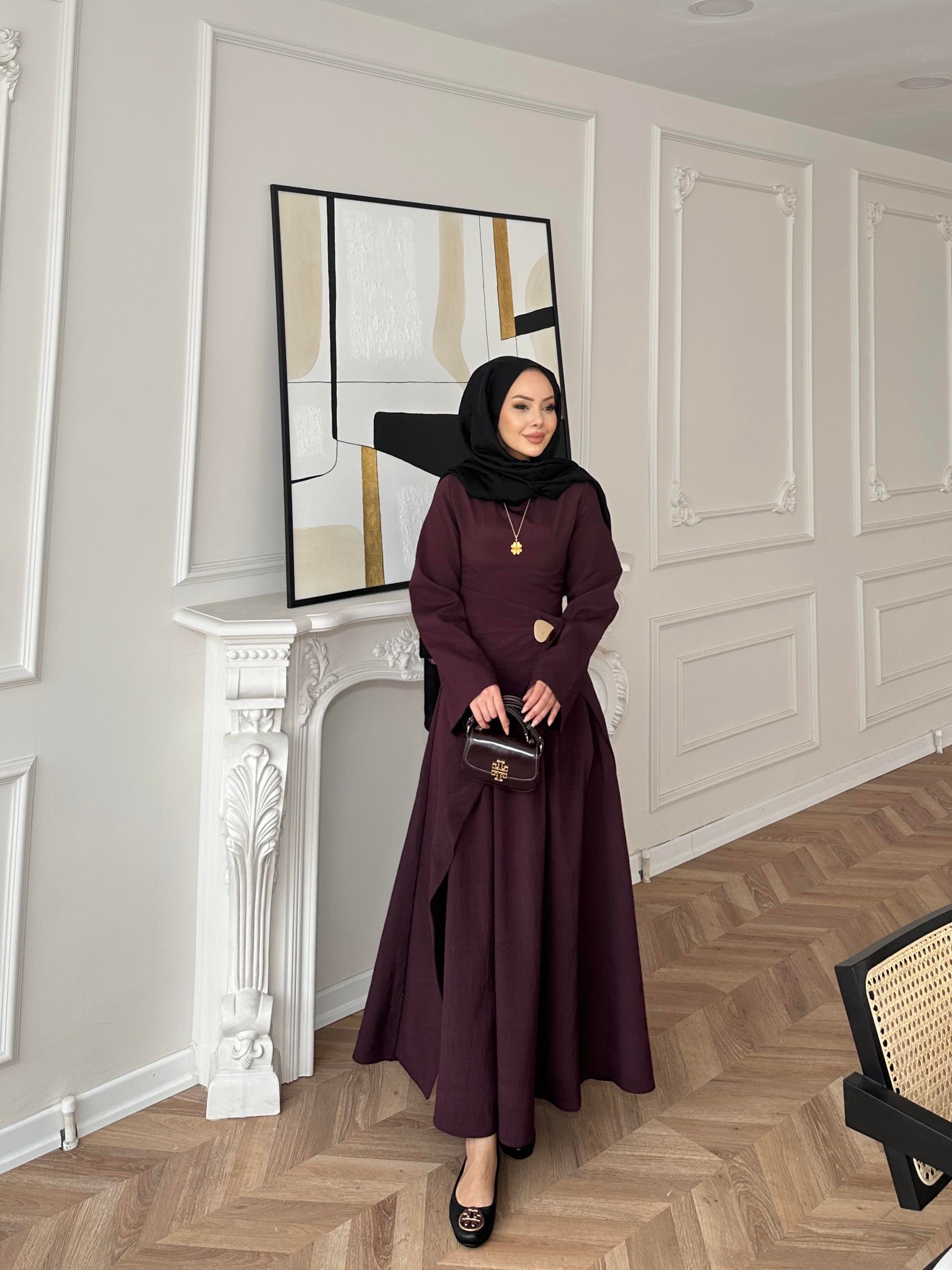 Carla Qupra Piliseli Elbise Mürdüm