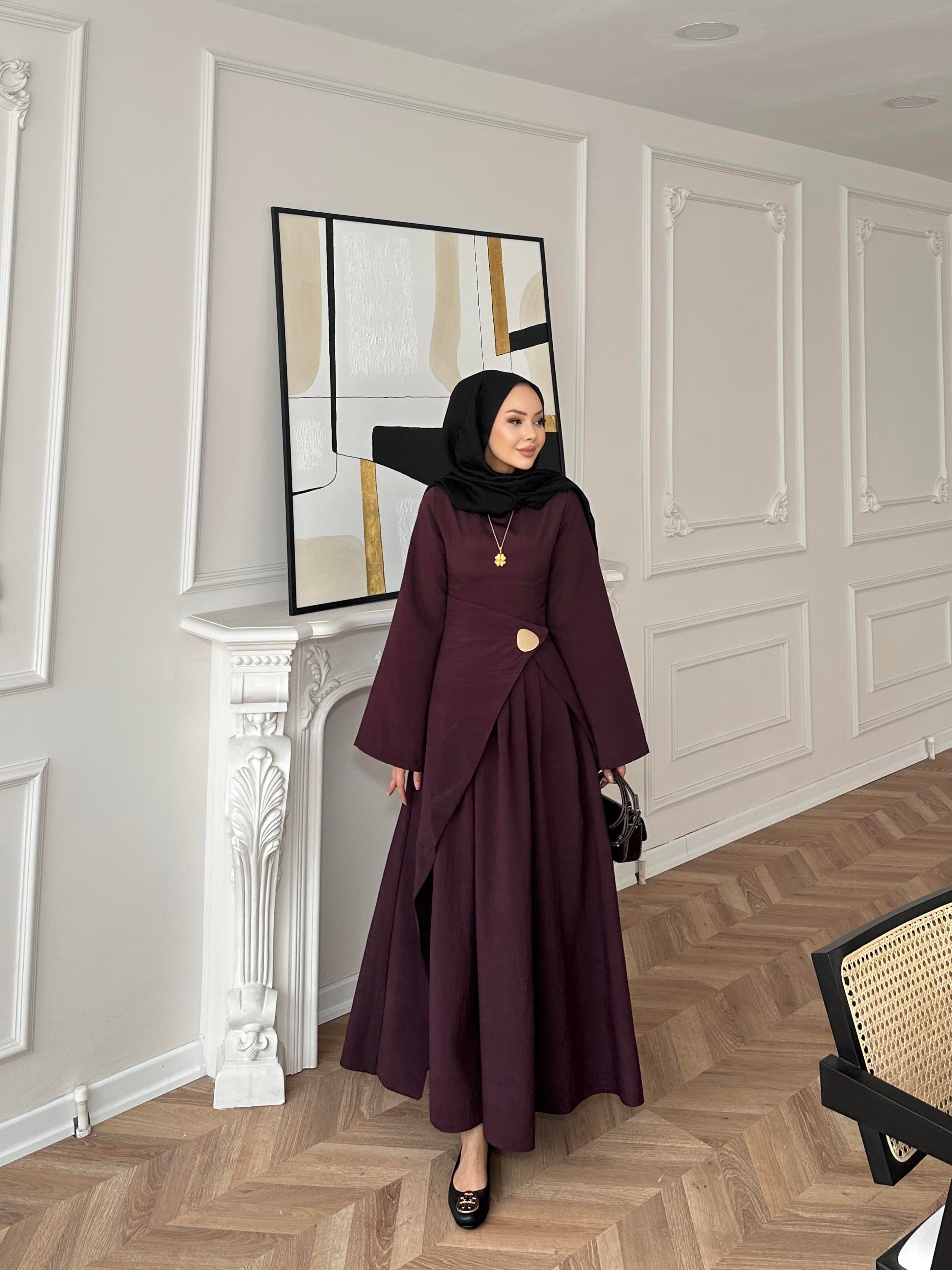 Carla Qupra Piliseli Elbise Mürdüm