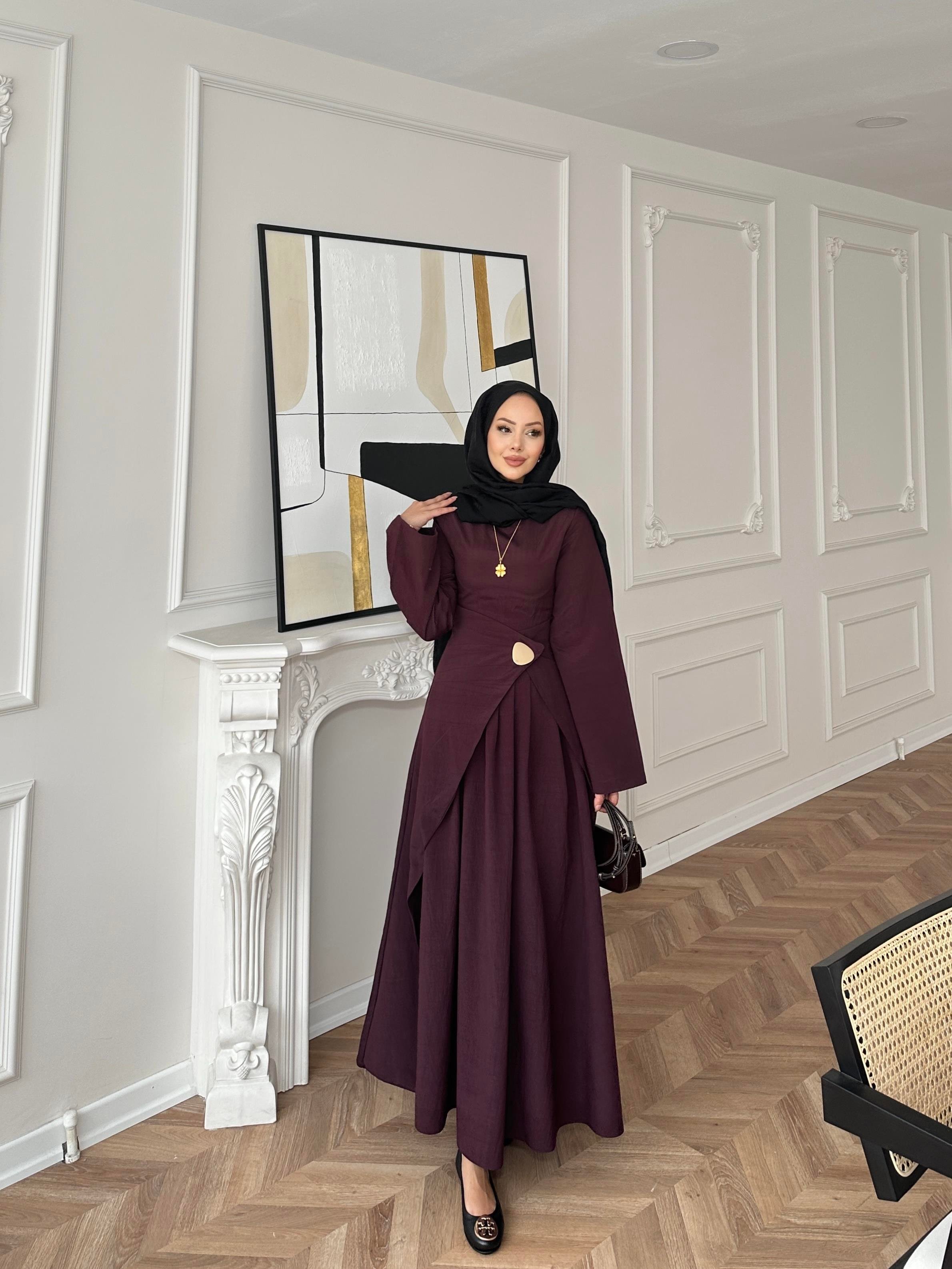 Carla Qupra Piliseli Elbise Mürdüm