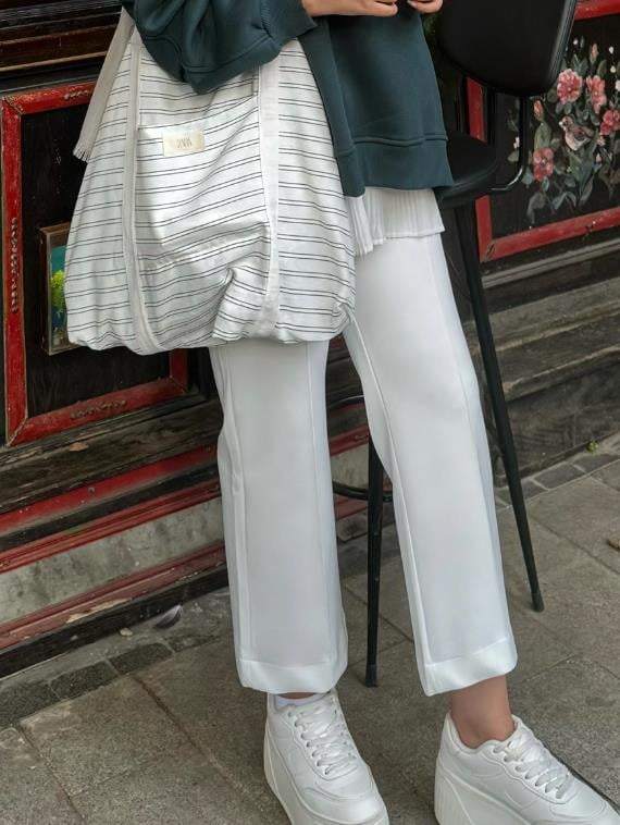 Çımalı Scuba Pantolon Beyaz