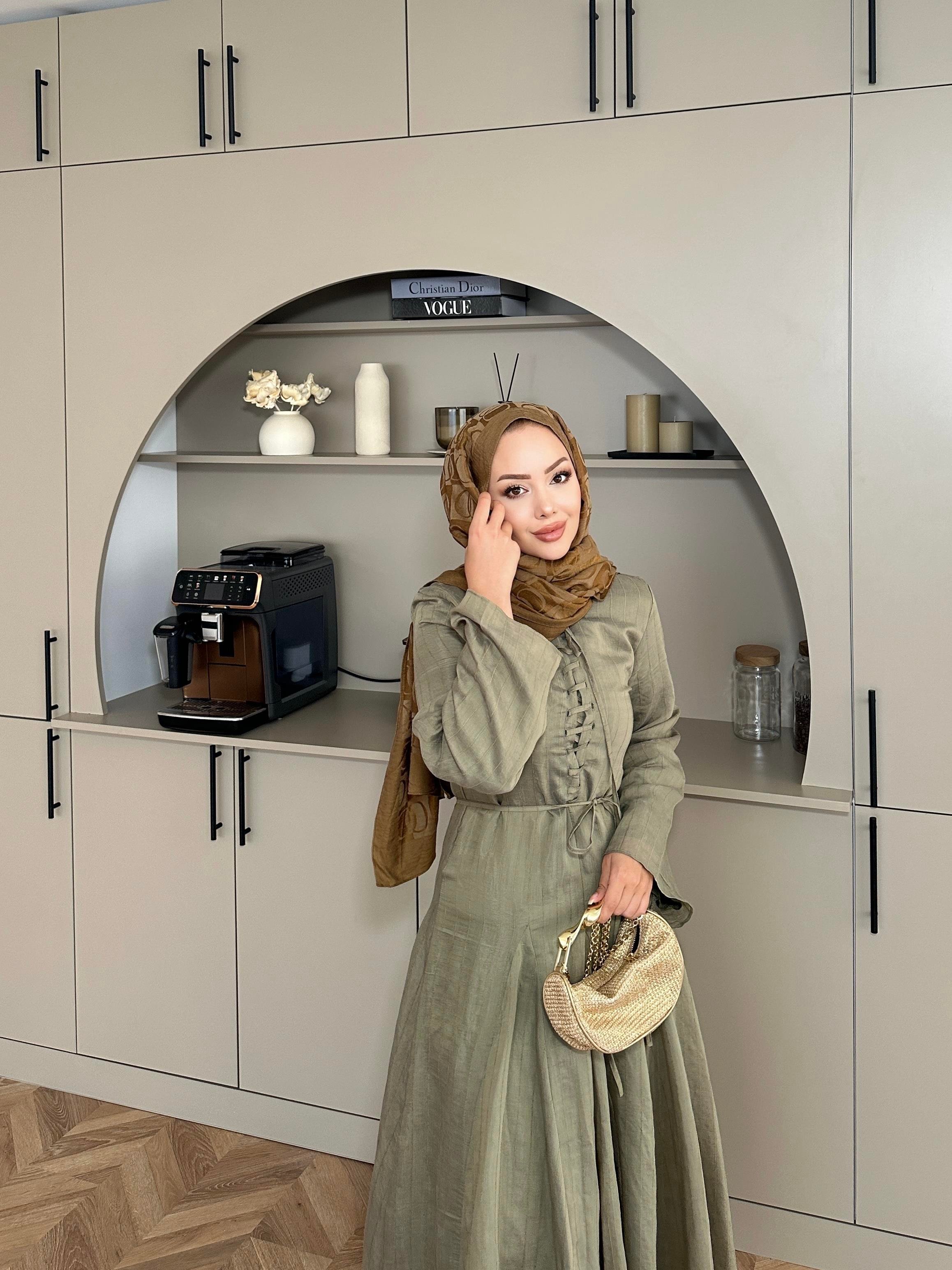 Cross Çizgili Elbise Haki