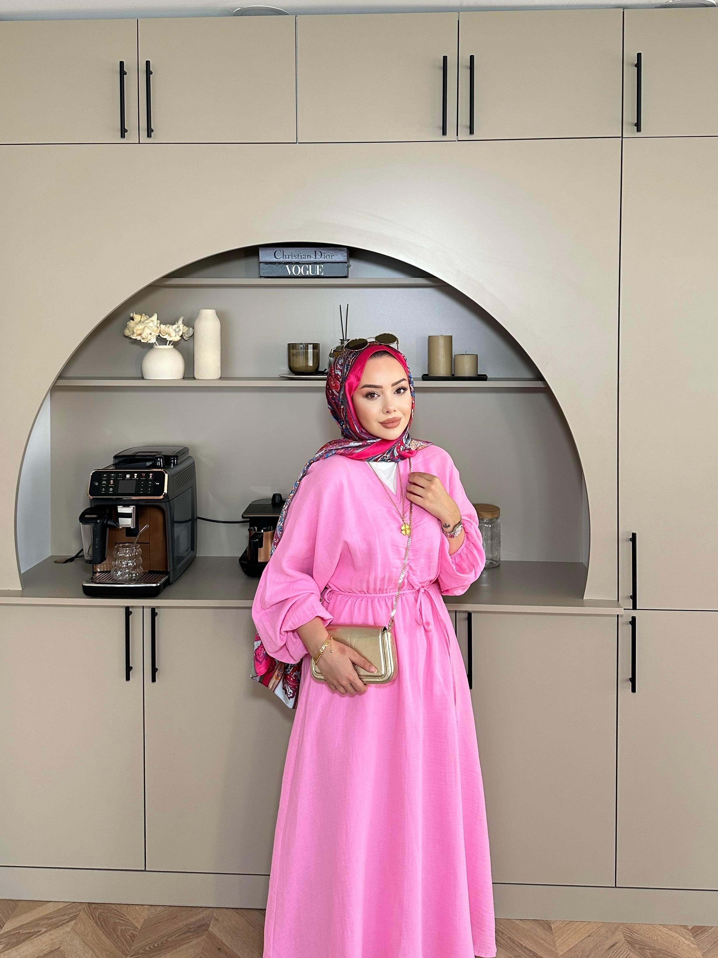 Dean Müslin Elbise Pembe