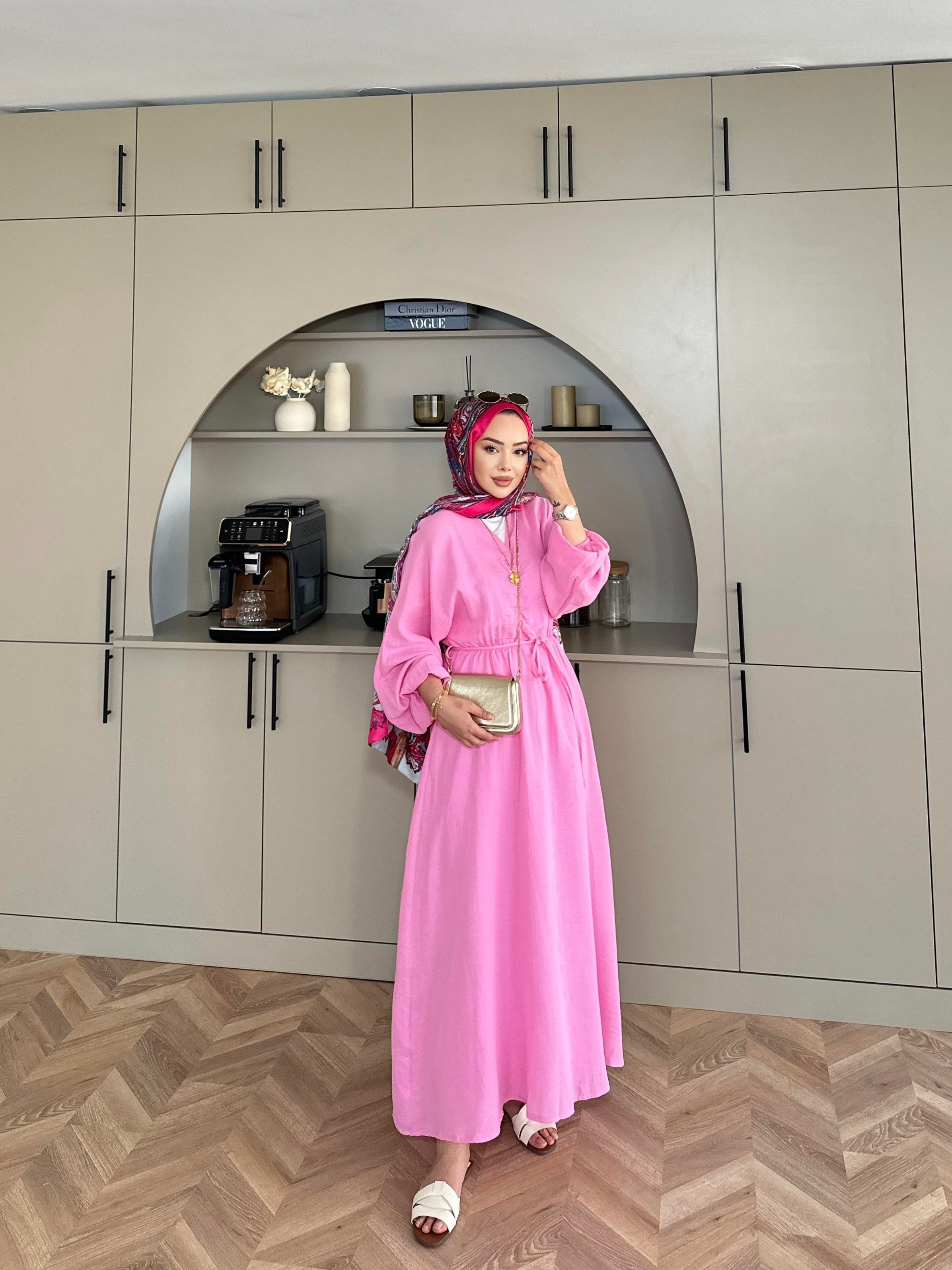 Dean Müslin Elbise Pembe